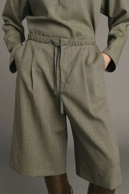 Bermuda Louison - Vert De Gris - Laine - Femme