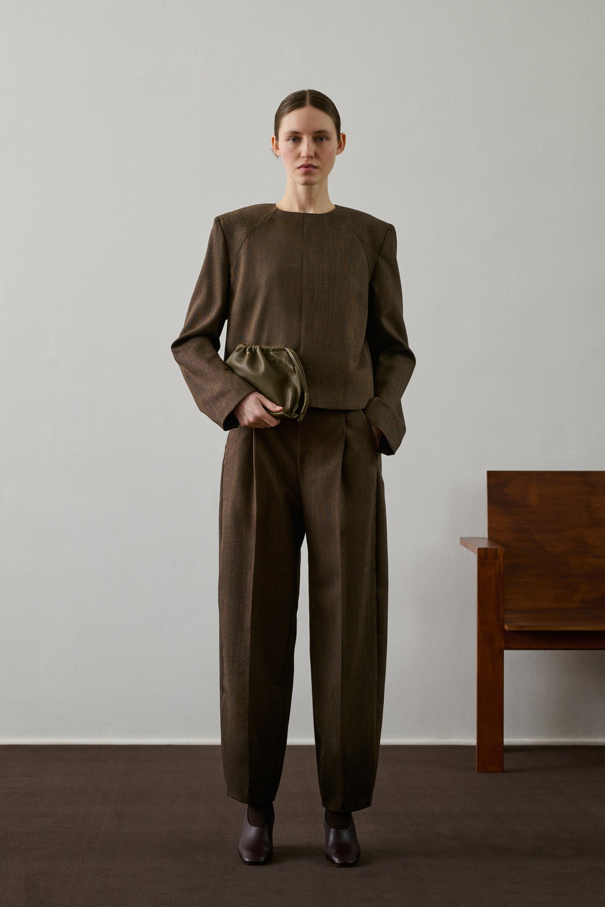 Sac Suzette - Vert Olive - Cuir - Femme vue 3