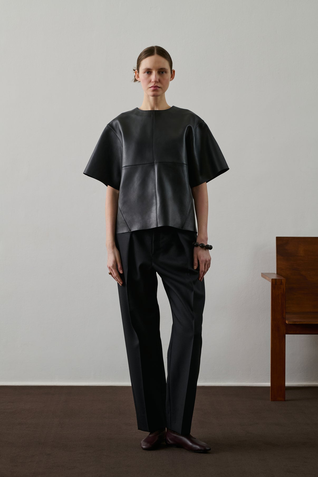 Blouse Frieda - Noir - Cuir - Femme vue 3