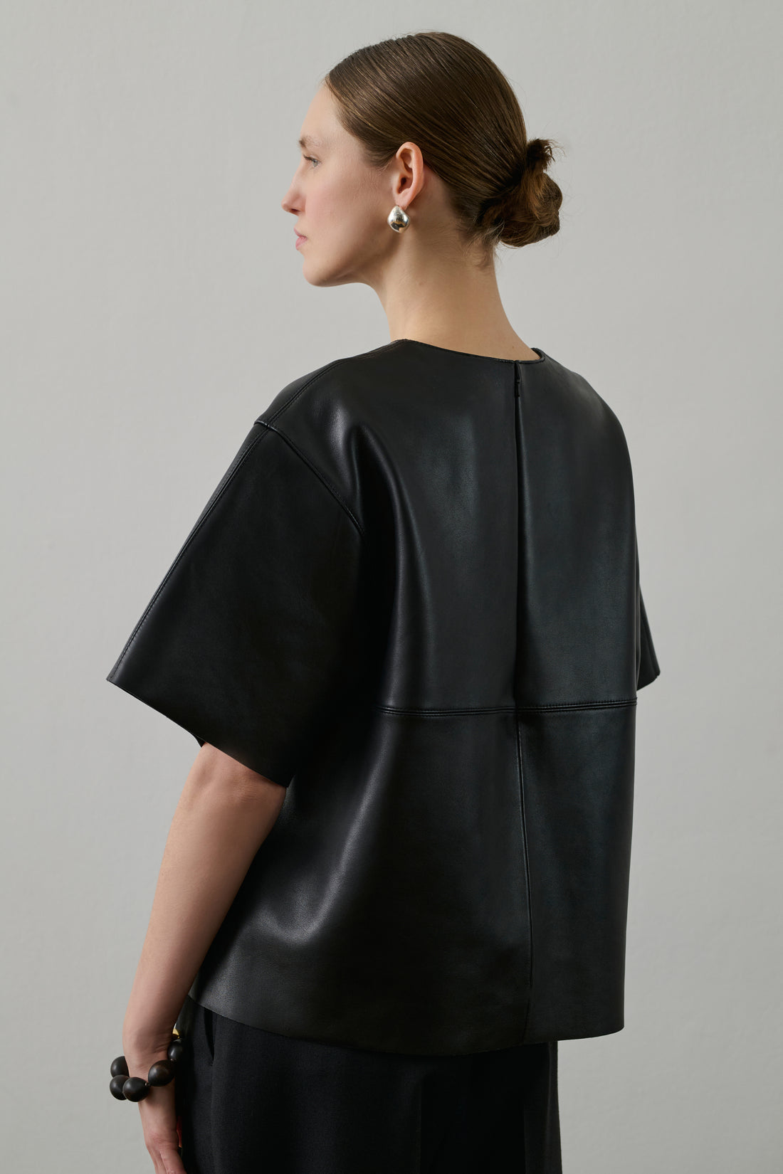 Blouse Frieda - Noir - Cuir - Femme