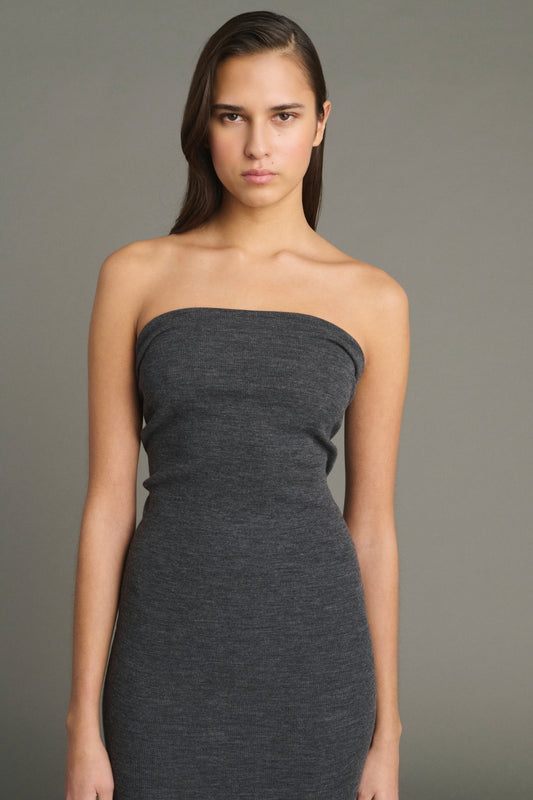 Kleid Lilia – Anthrazitgrau – Wolle – Damen