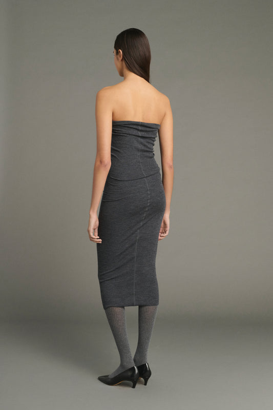 Kleid Lilia – Anthrazitgrau – Wolle – Damen
