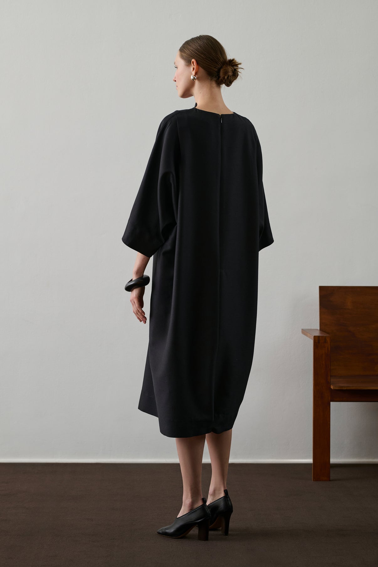 Robe Greta - Noir - Laine - Femme vue 2