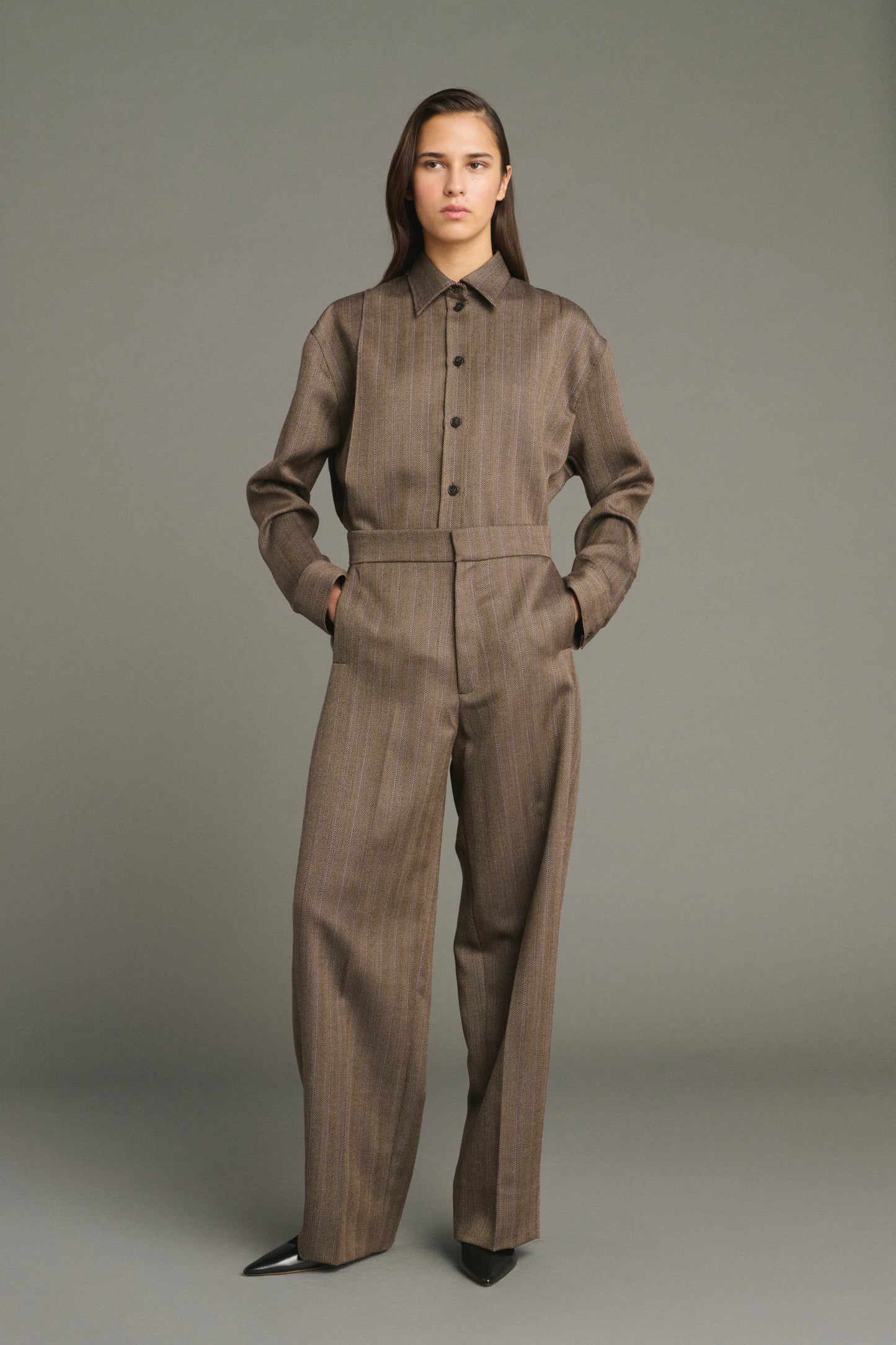 Pantalon Jocelyn - Marron/Parme - Laine - Femme