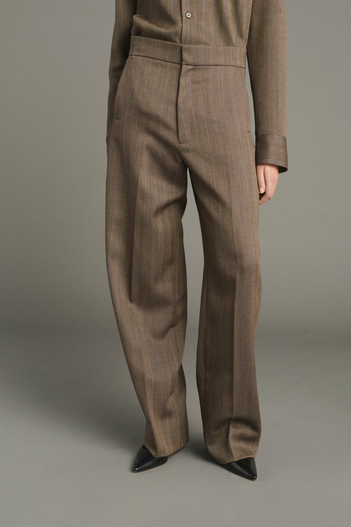 Pantalon Jocelyn - Marron/Parme - Laine - Femme vue 3