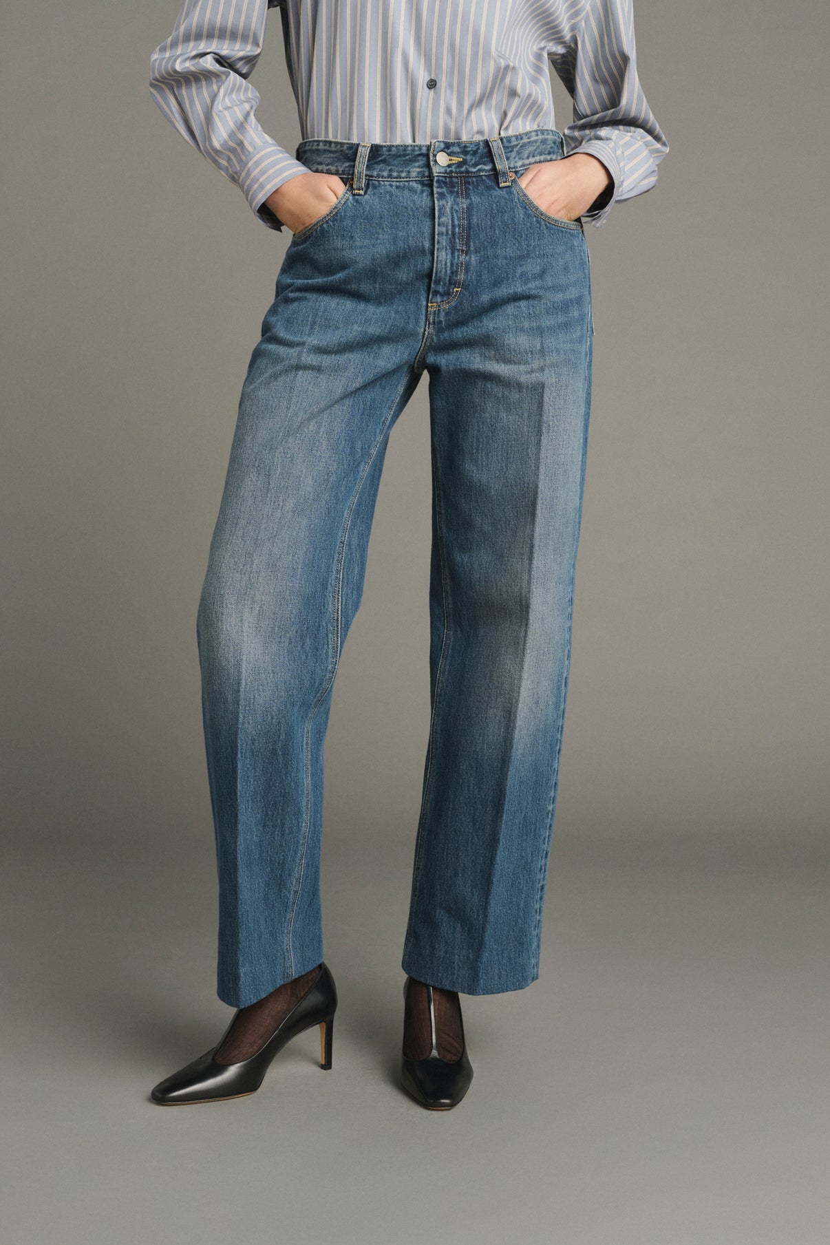 Jean Jerry - Denim Bleu Délavé - Coton - Femme vue 2