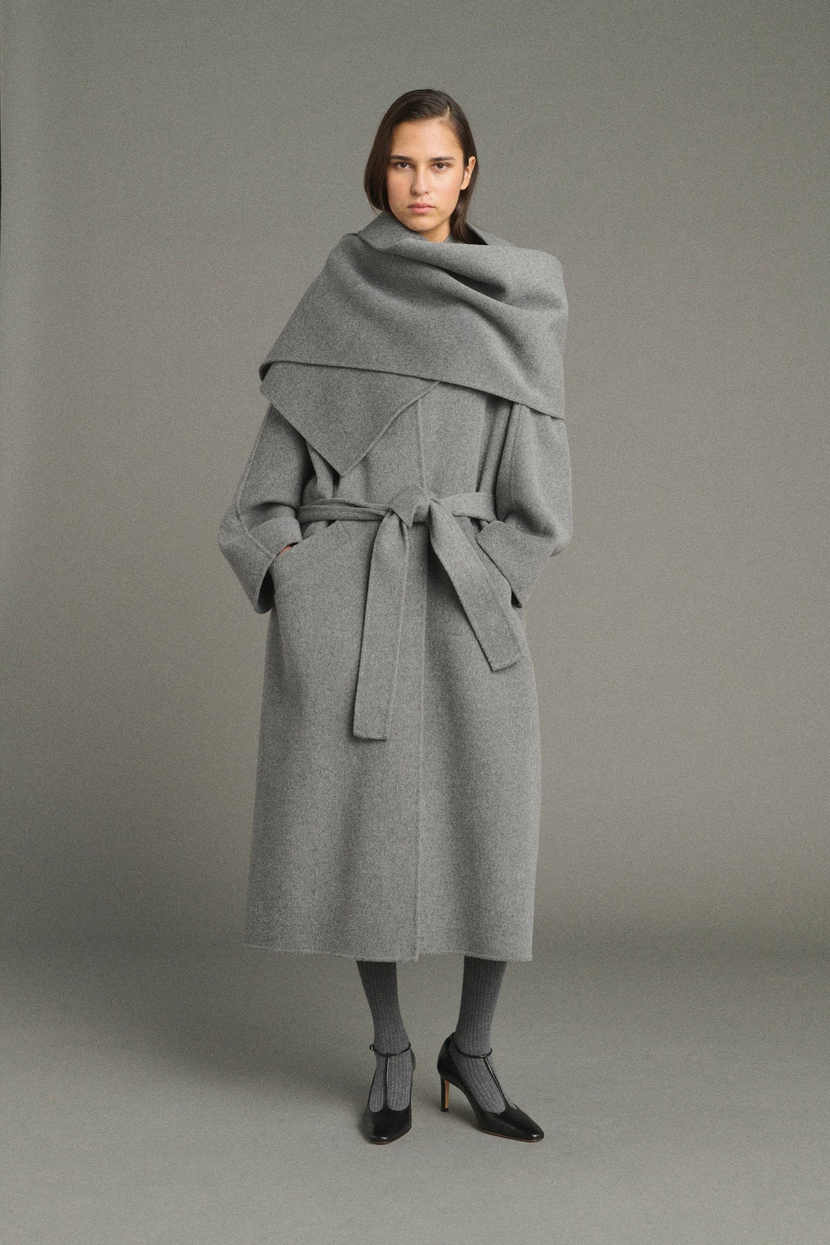 Cape Lisette - Gris Clair - Laine - Femme vue 5