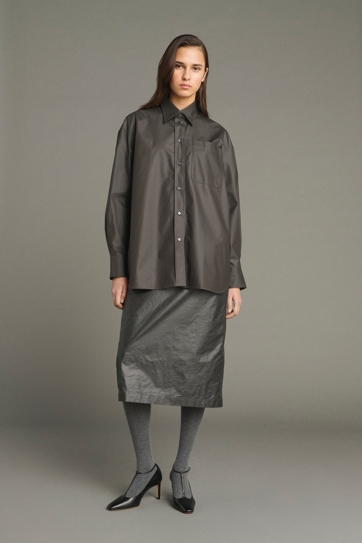 Hemd Carlotta – Dunkelbraun – Baumwolle – Damen vue 1