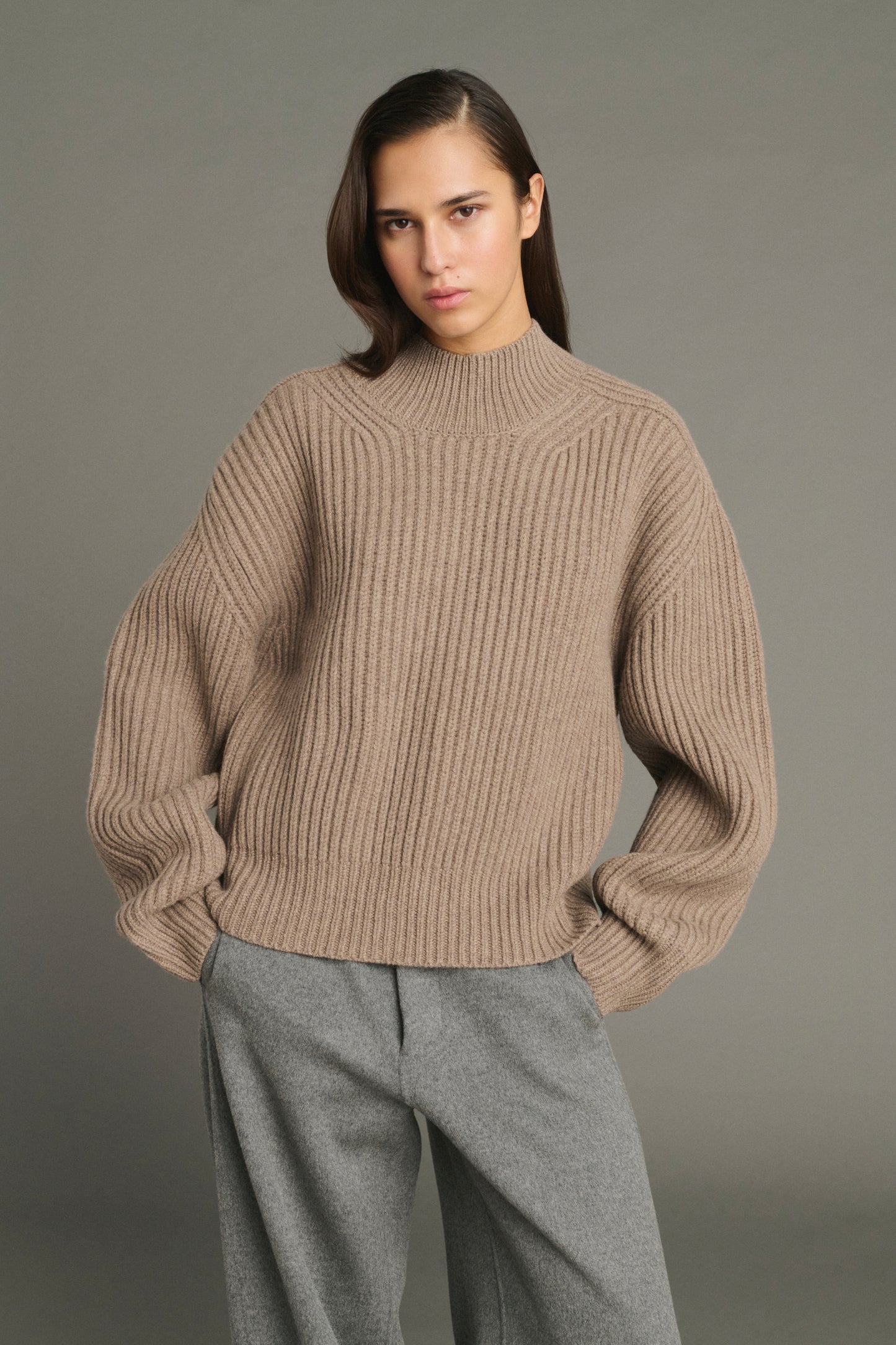 Pullover Flamand – Beige Chiné – Merinowolle – Damen