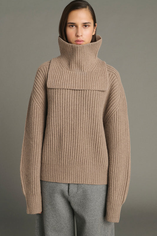 Col Gad - Beige Chiné - Laine Mérinos - Femme