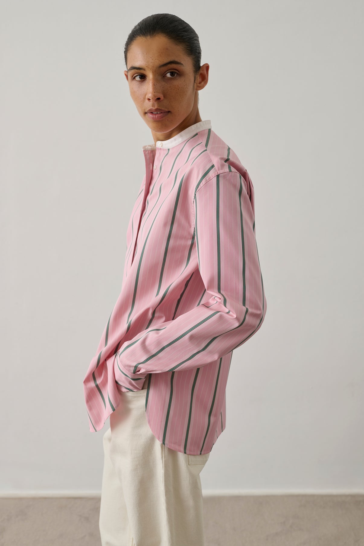 Chemise Bermudes - Rose/Gris - Coton - Femme vue 2