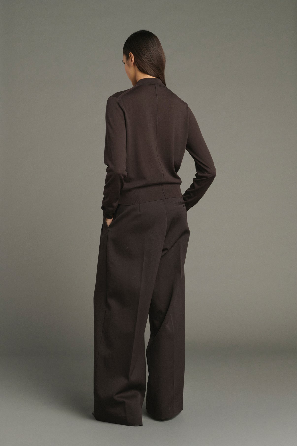 Cardigan Hailey - Chocolat - Laine Mérinos - Femme vue 2