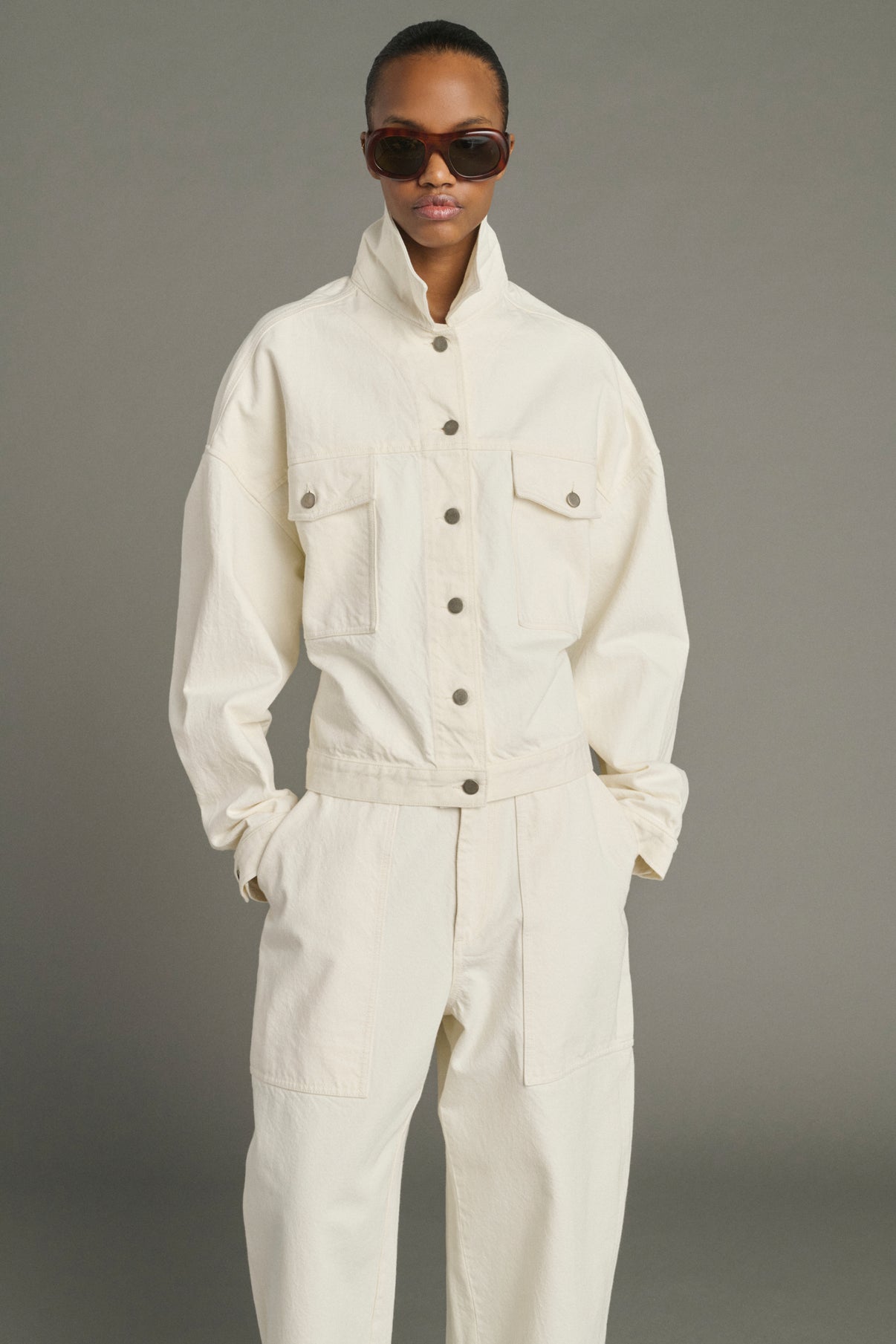 Jacke Lys - Ecru - Baumwolle - Damen vue 5