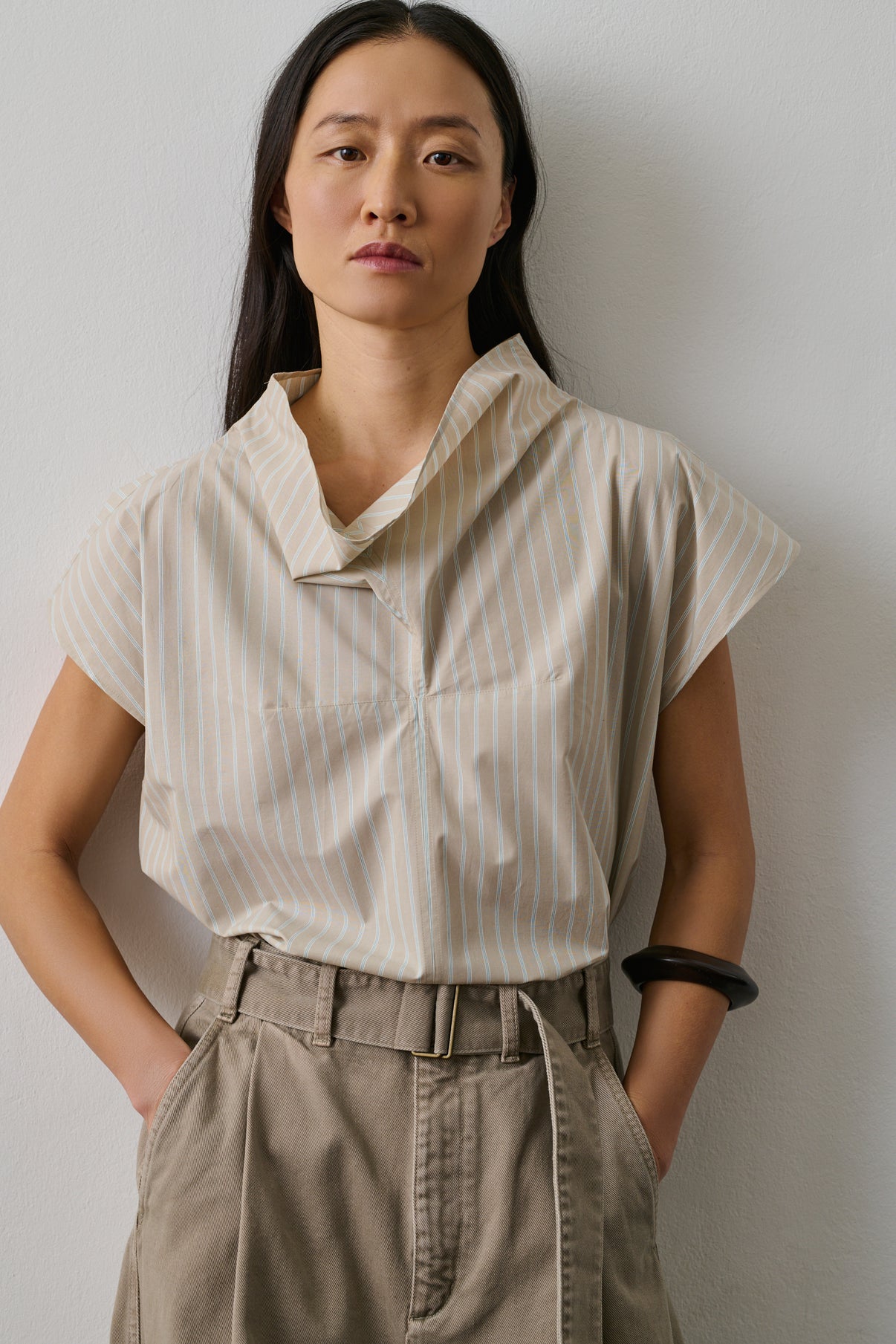 Blouse Farah - Gris/Bleu - Coton - Femme vue 3