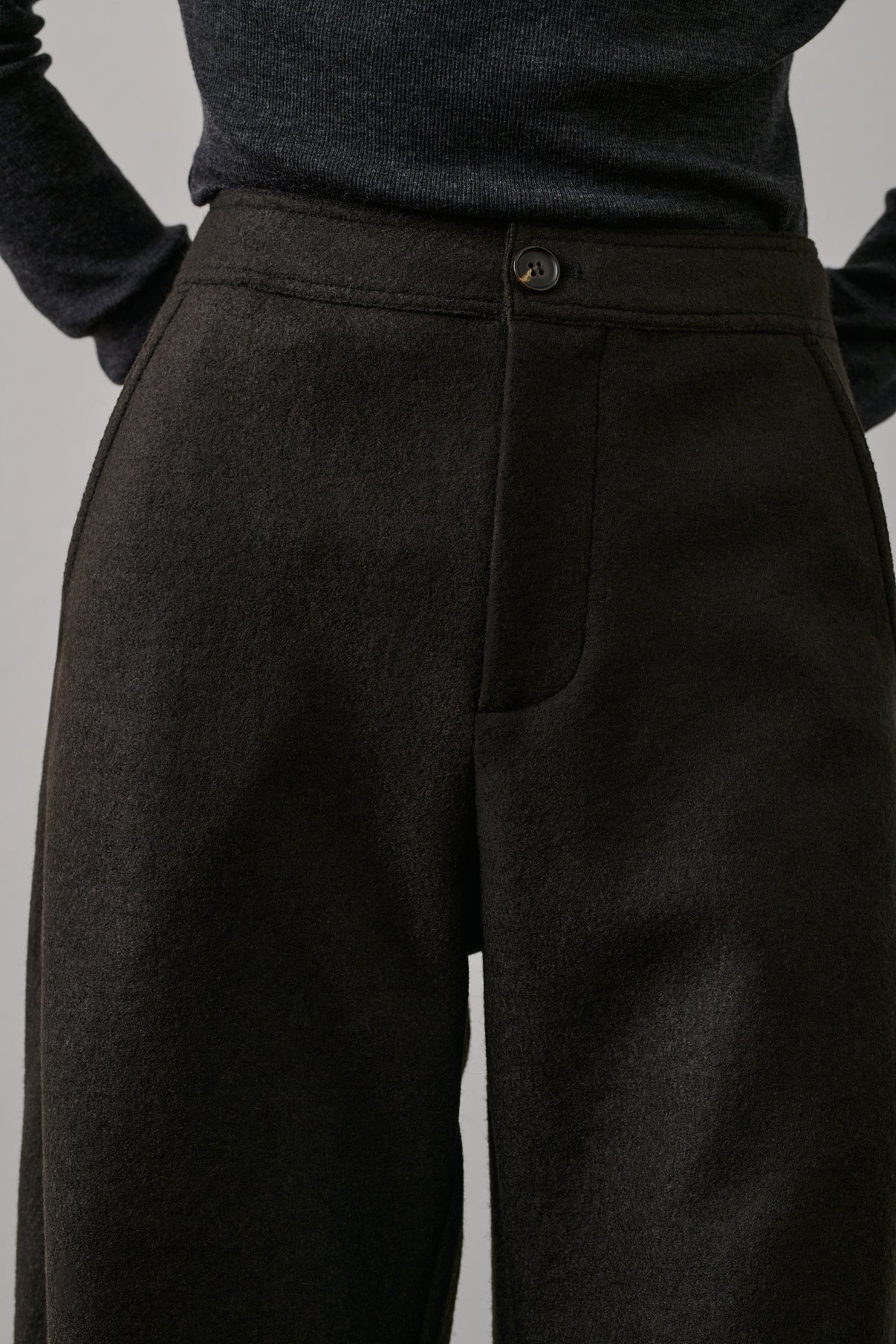 Pantalon Gibson - Vert Ébène - Laine - Femme vue 5