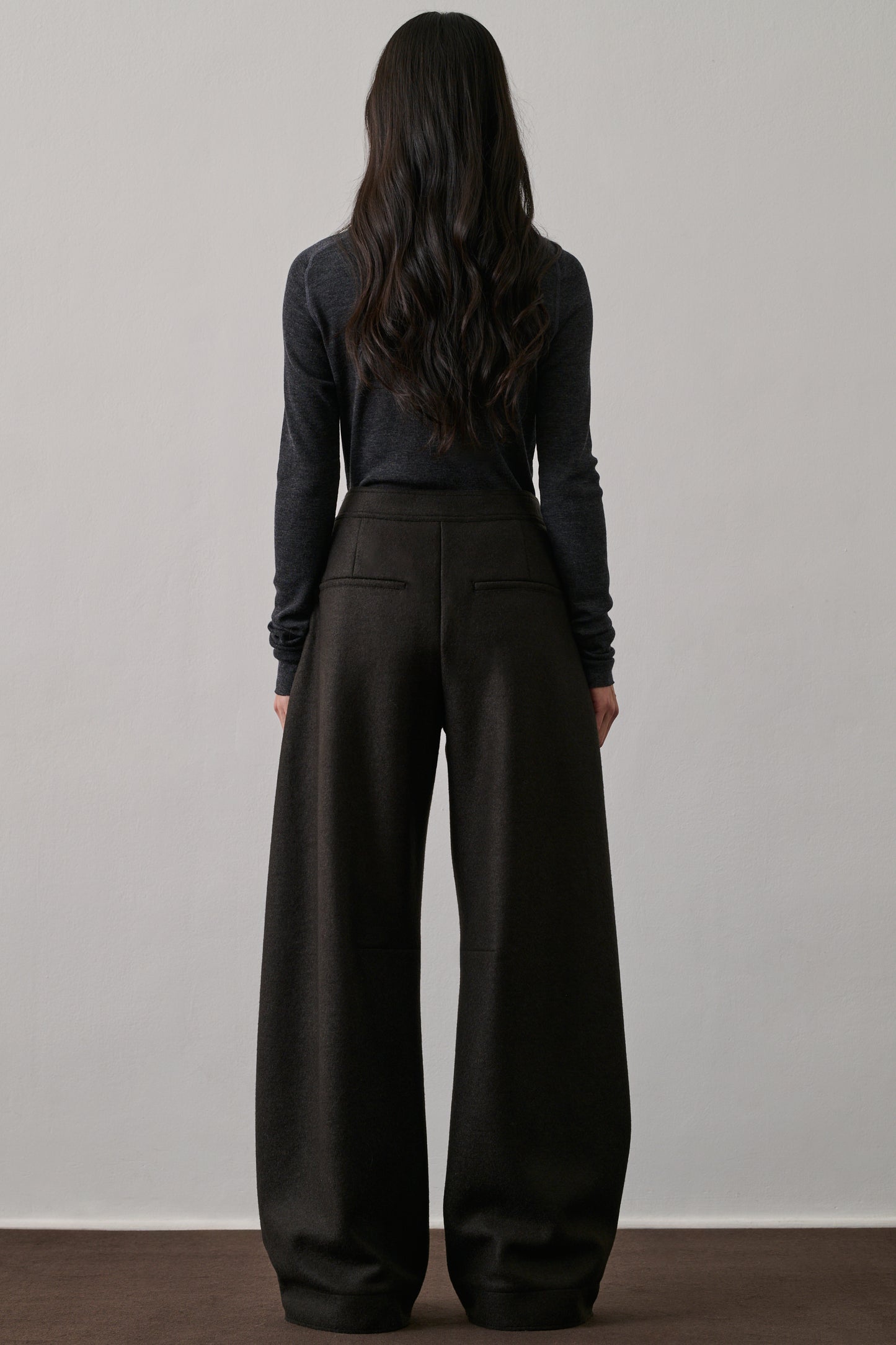 Pantalon Gibson - Vert Ébène - Laine - Femme