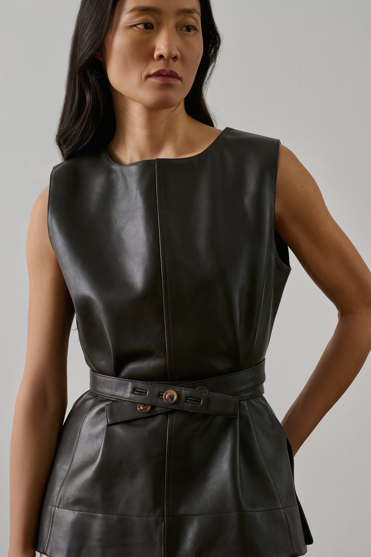 Top Chance - Marron Foncé - Cuir - Femme vue 3