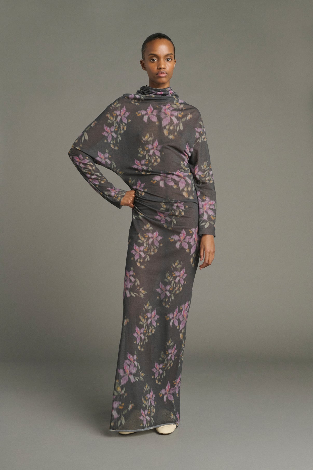 Kleid Lola – Anthrazit/Violett – Baumwolle – Damen vue 1