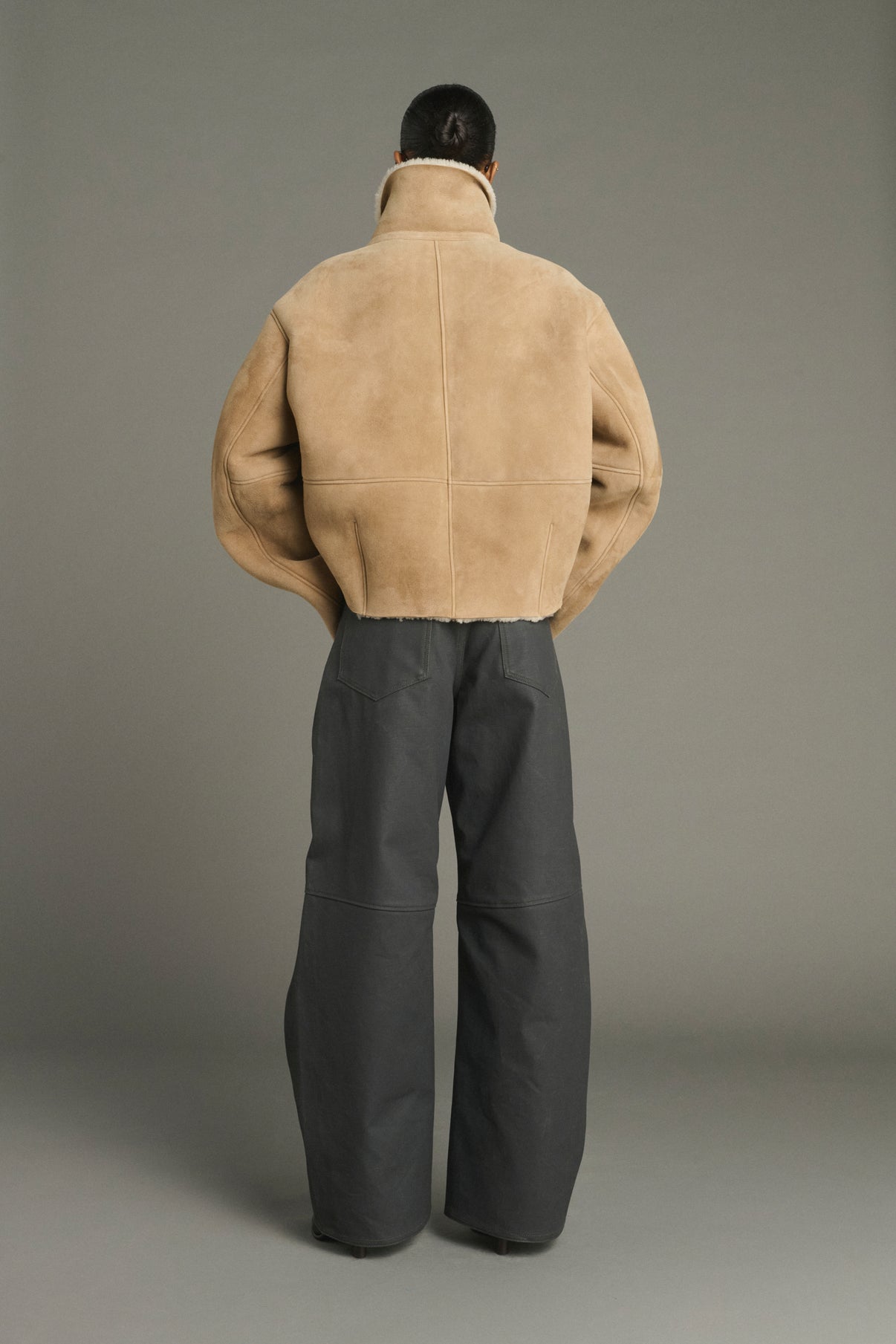 Mantel Kleber - Beige - Leder - Damen vue 2