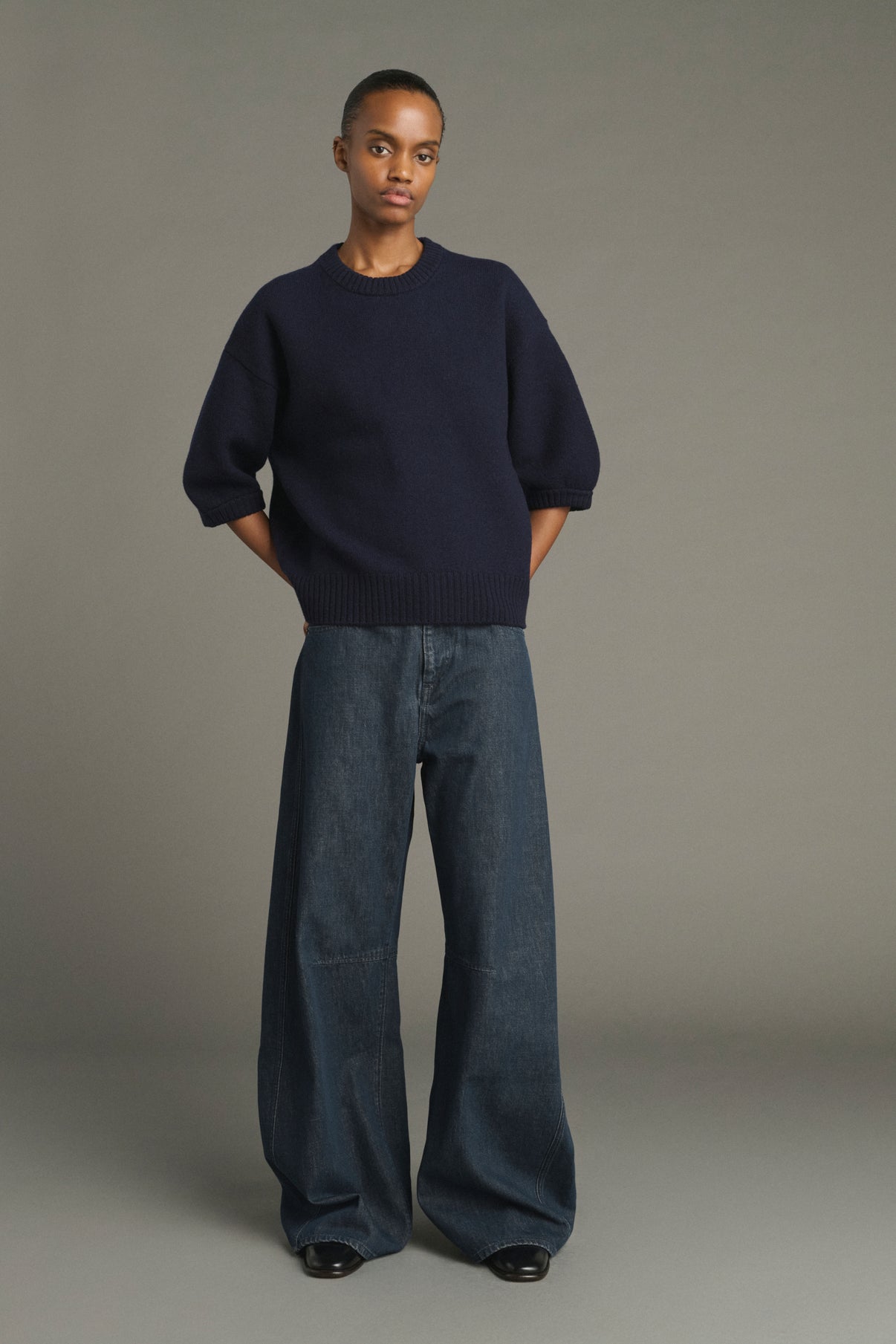 Pullover Lise – Navy – Merinowolle – Damen vue 1