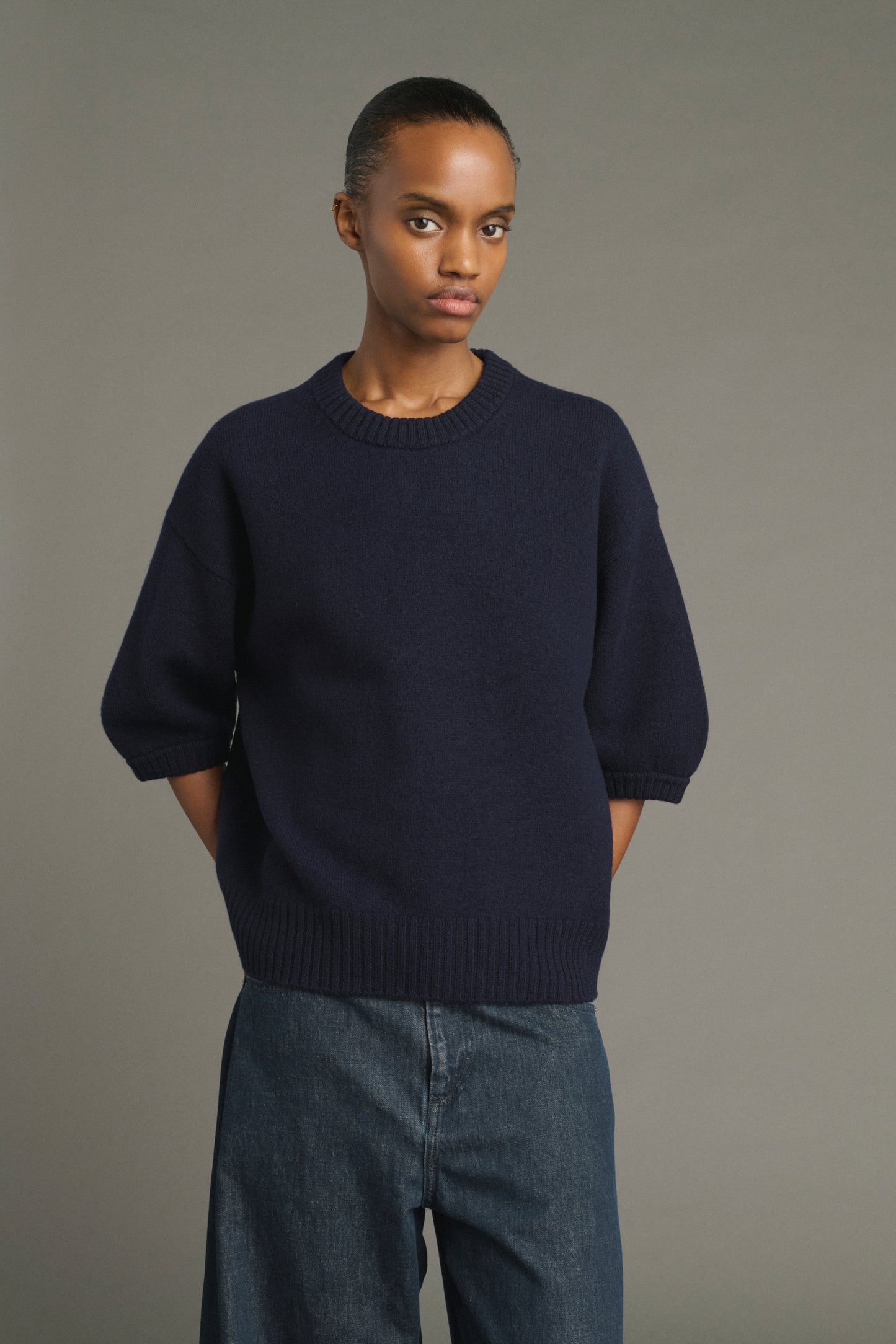 Pullover Lise – Navy – Merinowolle – Damen