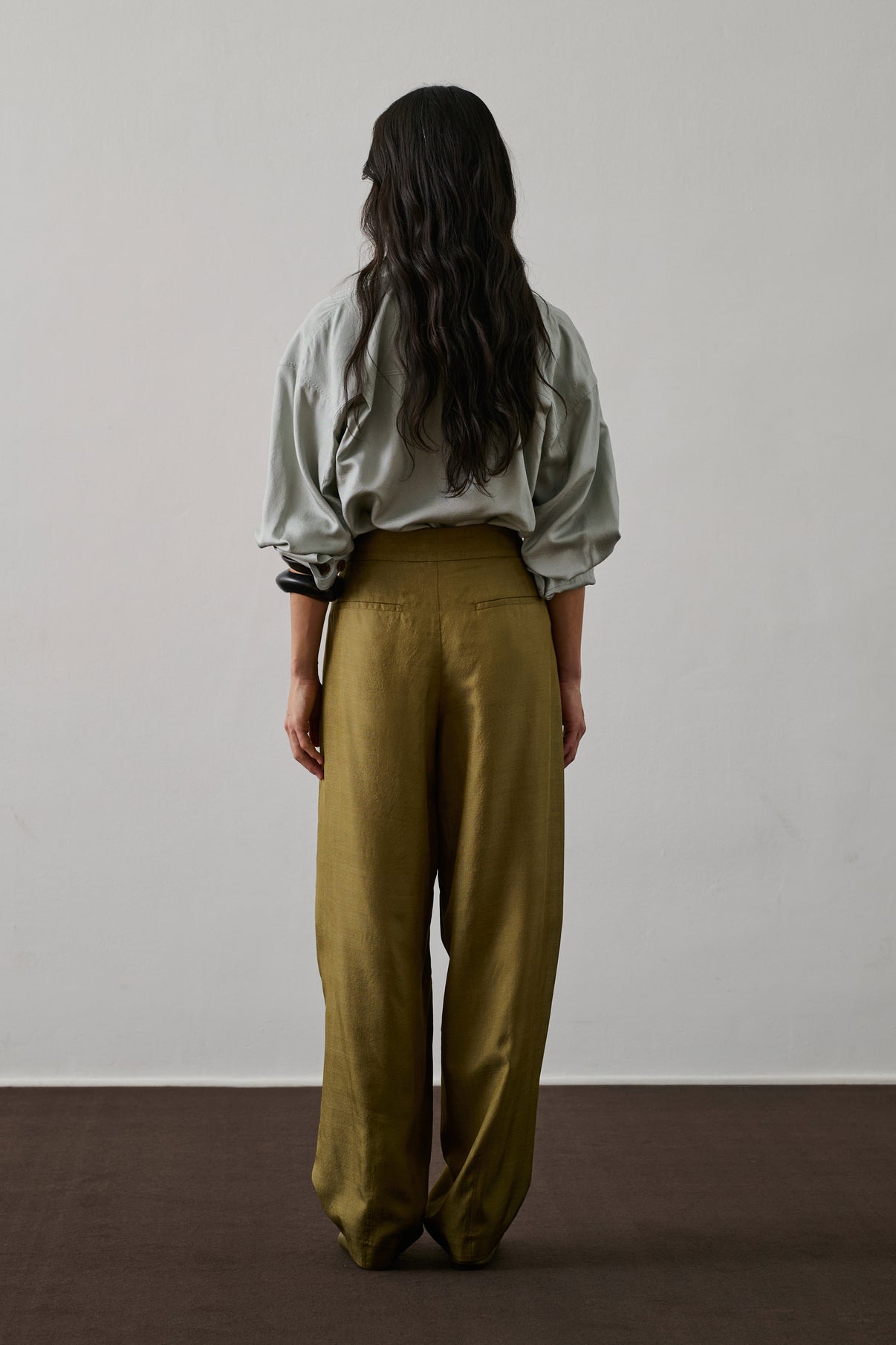 Pantalon Baptiste - Sable - Soie - Femme vue 4