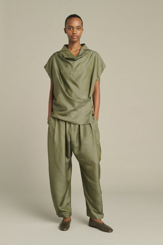 Bluse Kora - Vert De Gris - Seide - Damen