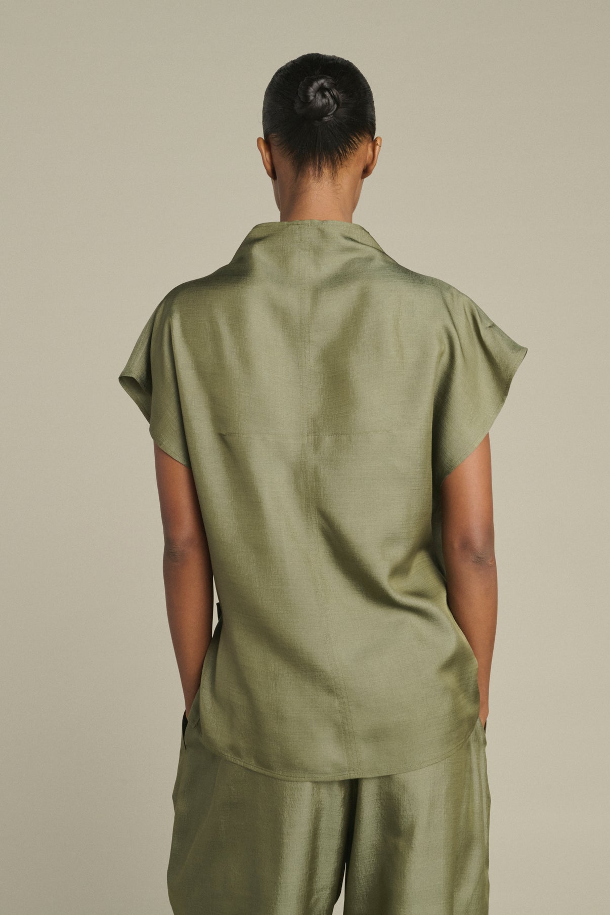 Blouse Kora - Vert De Gris - Soie - Femme vue 2