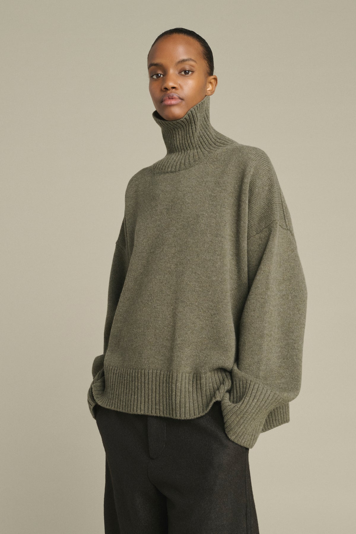 Pull William - Gris Chiné - Laine Mérinos - Femme vue 1