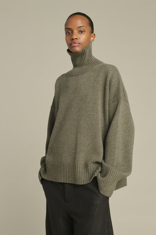 Pullover William - Grau Meliert - Merinowolle - Damen