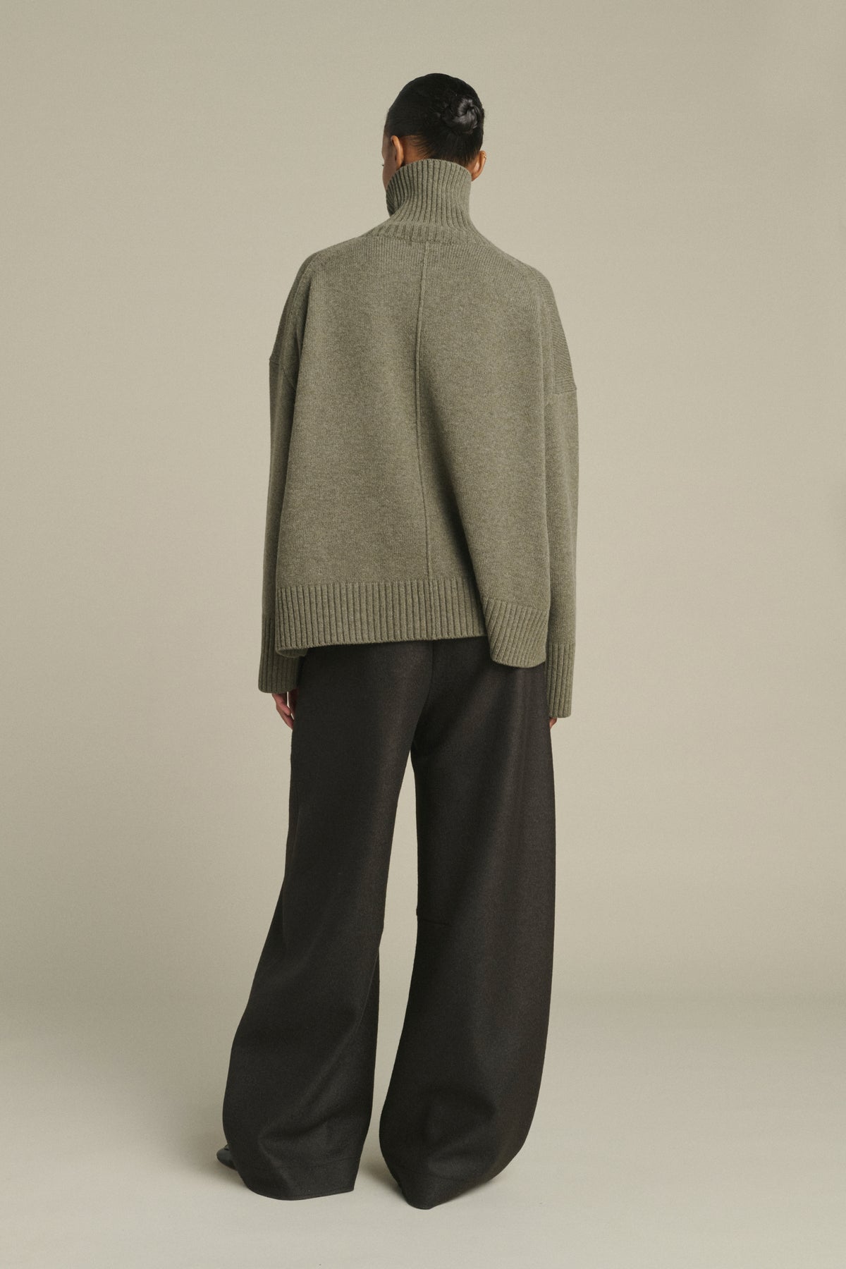 Pull William - Gris Chiné - Laine Mérinos - Femme vue 4