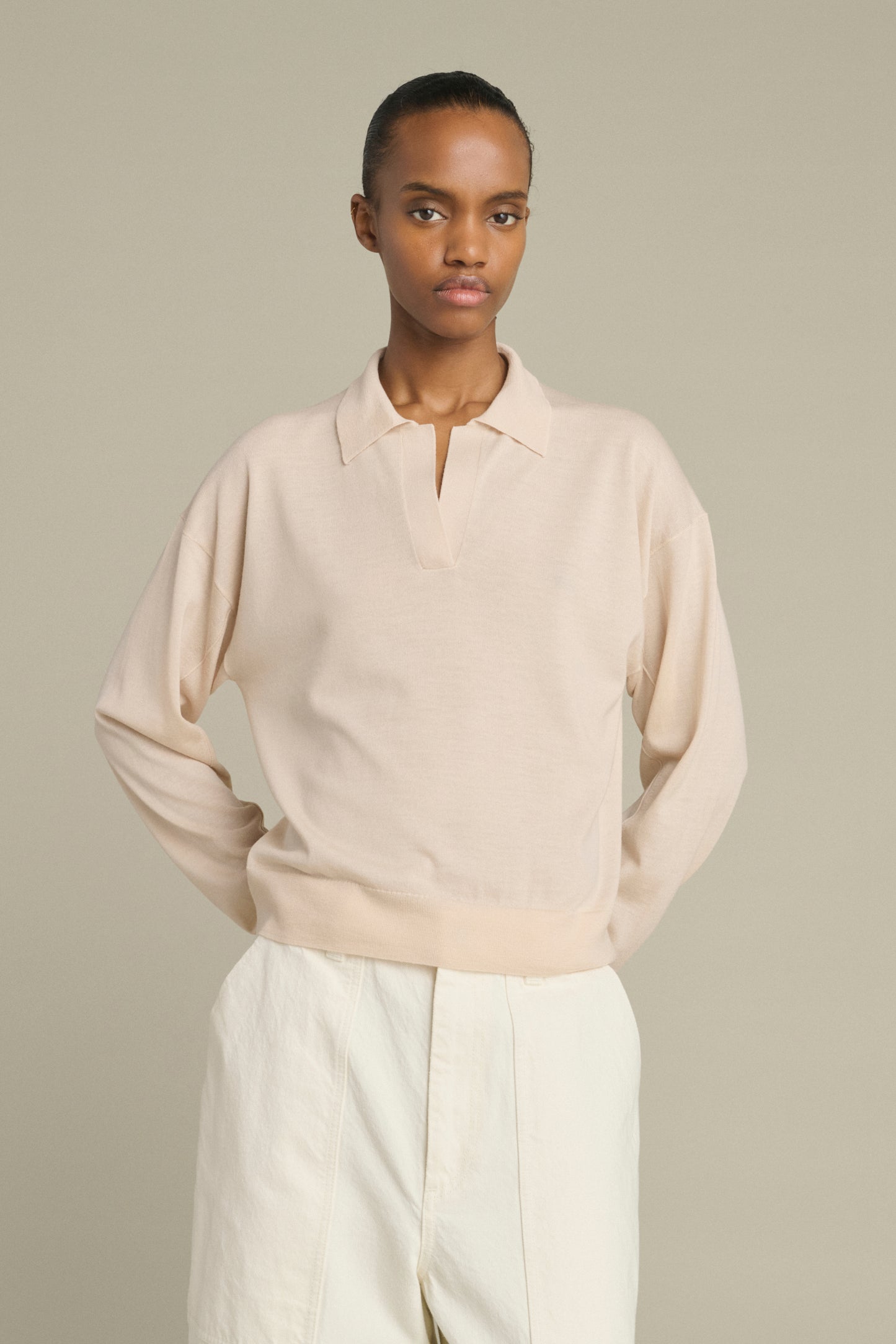 Pullover Fleming – Pudrig-Rosa – Merinowolle – Damen