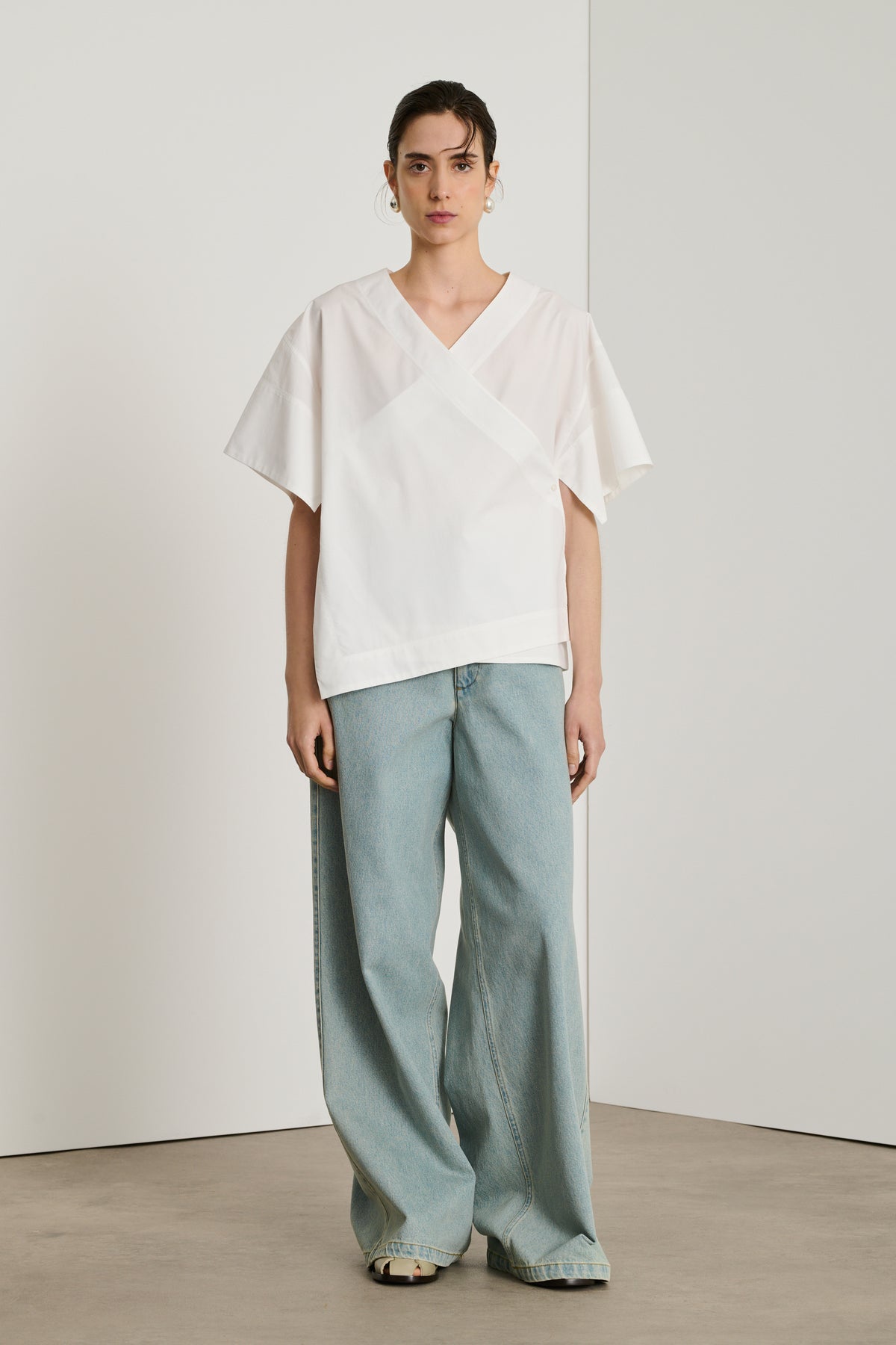 Bluse Eager - Gebrochenes Weiß - Baumwolle - Damen