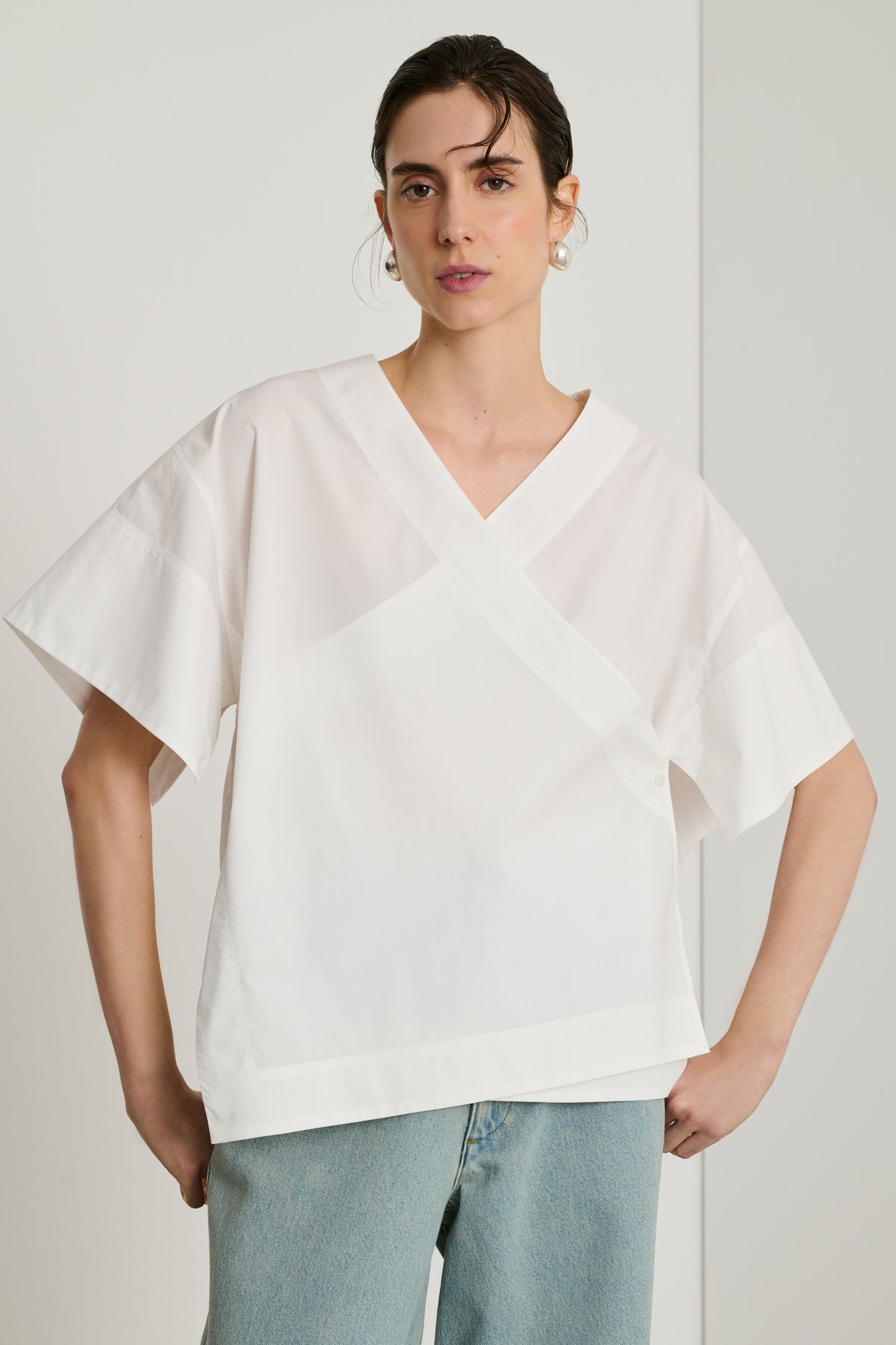 Bluse Eager - Gebrochenes Weiß - Baumwolle - Damen vue 3