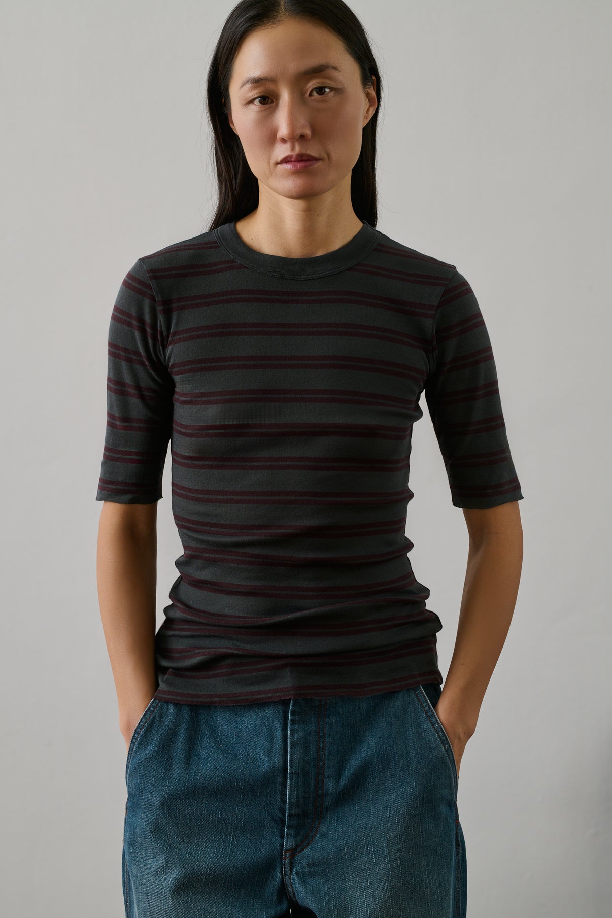 Tee-Shirt Gloria - Aubergine/Anthracite - Coton - Femme vue 2