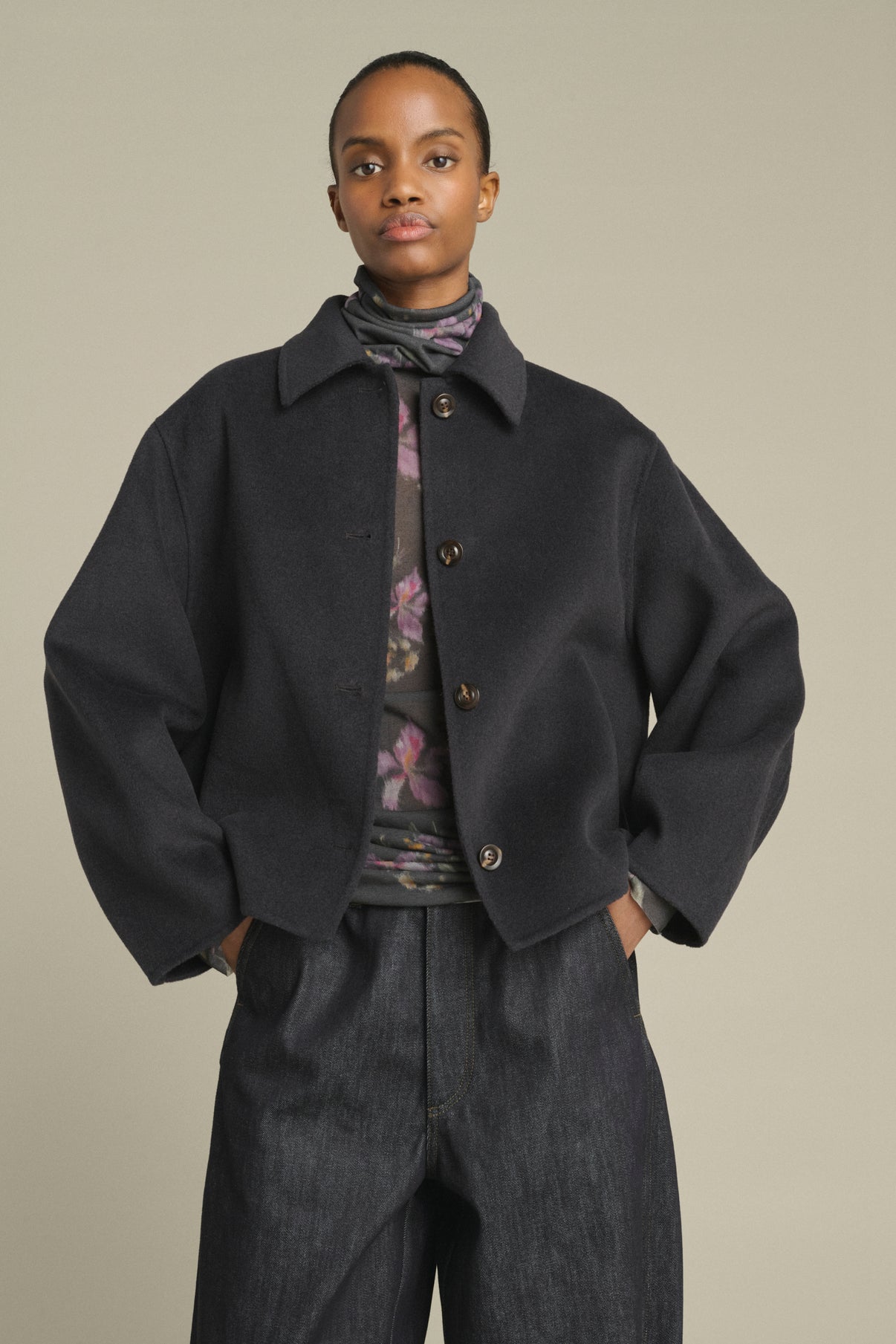 Manteau Gyoda - Charbon - Laine - Femme vue 2