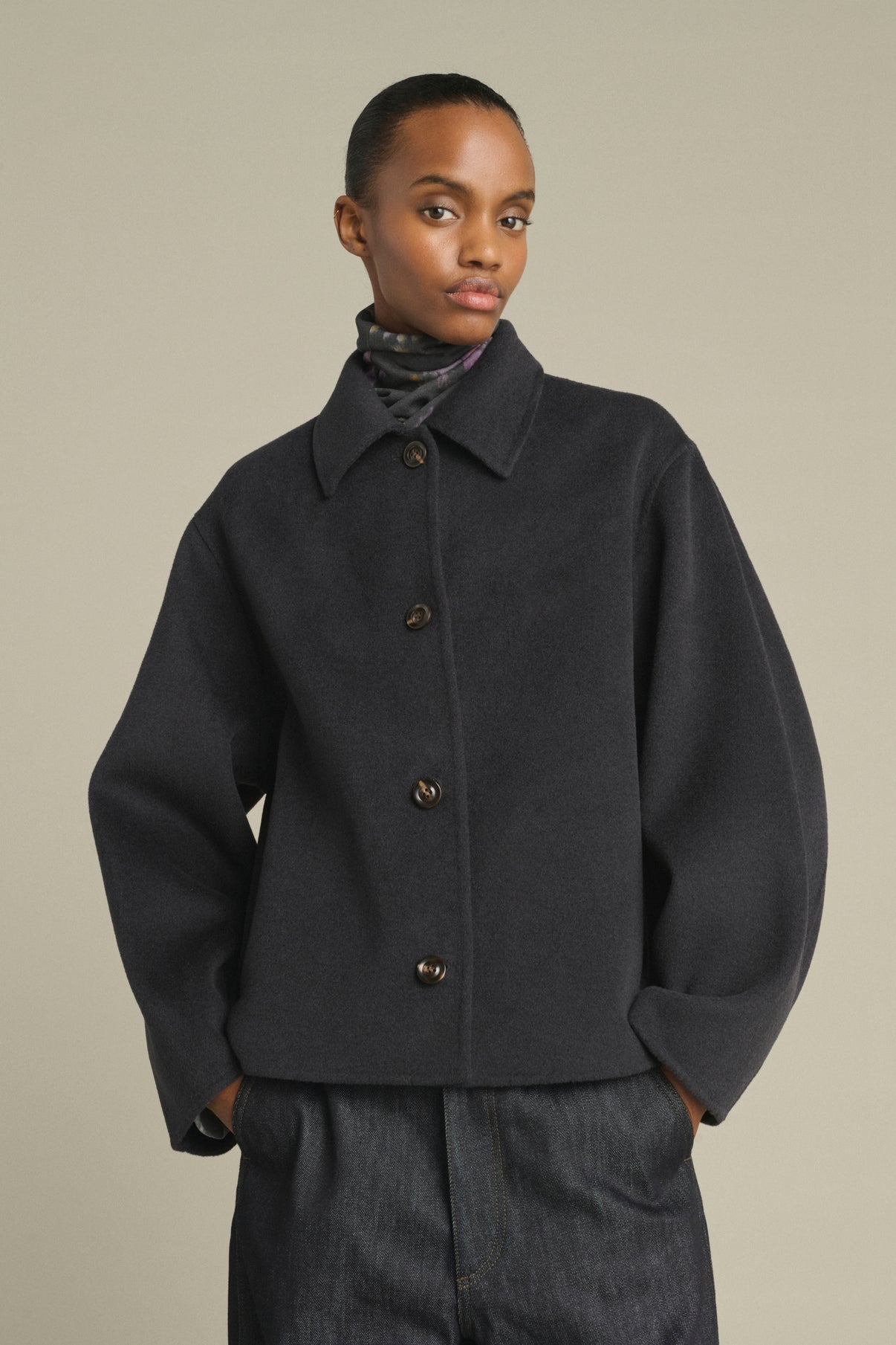 Manteau Gyoda - Charbon - Laine - Femme vue 4