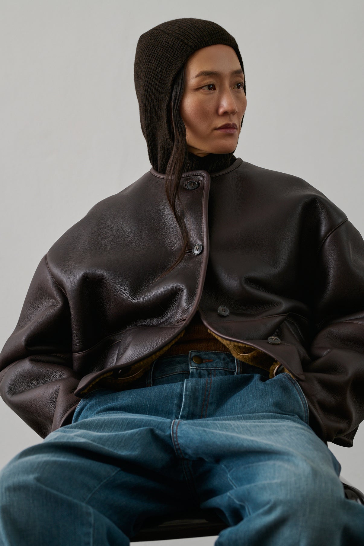 Cagoule Sud - Chocolat - Laine - Femme vue 4