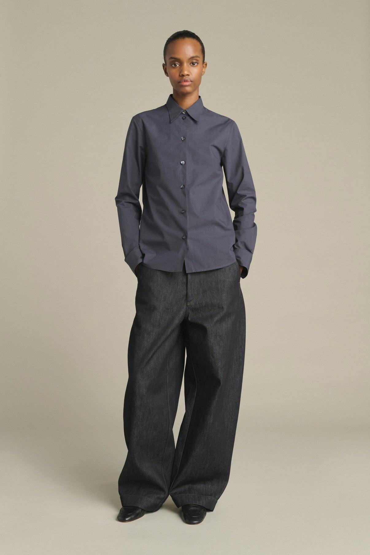 Chemise Lavinia - Bleu Nuit - Coton - Femme vue 1