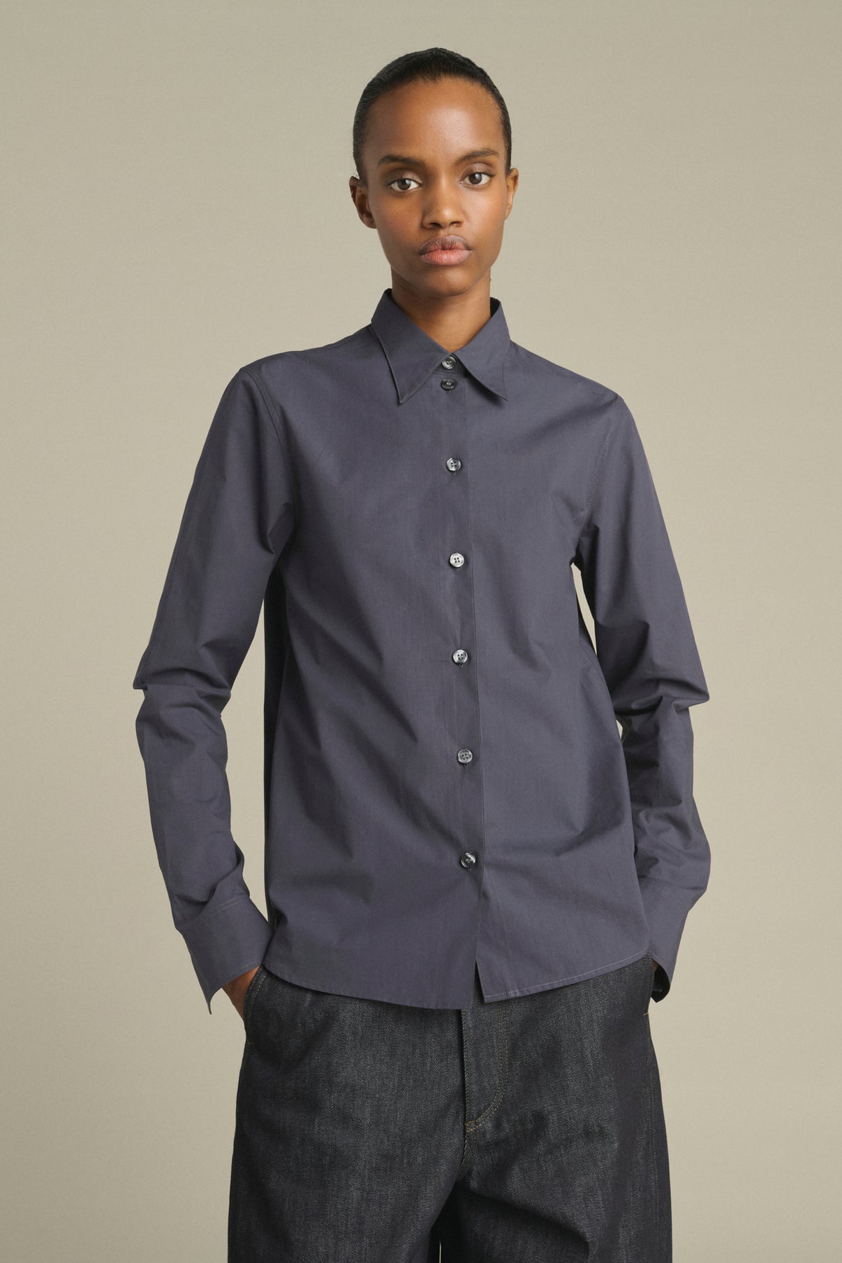 Chemise Lavinia - Bleu Nuit - Coton - Femme vue 3