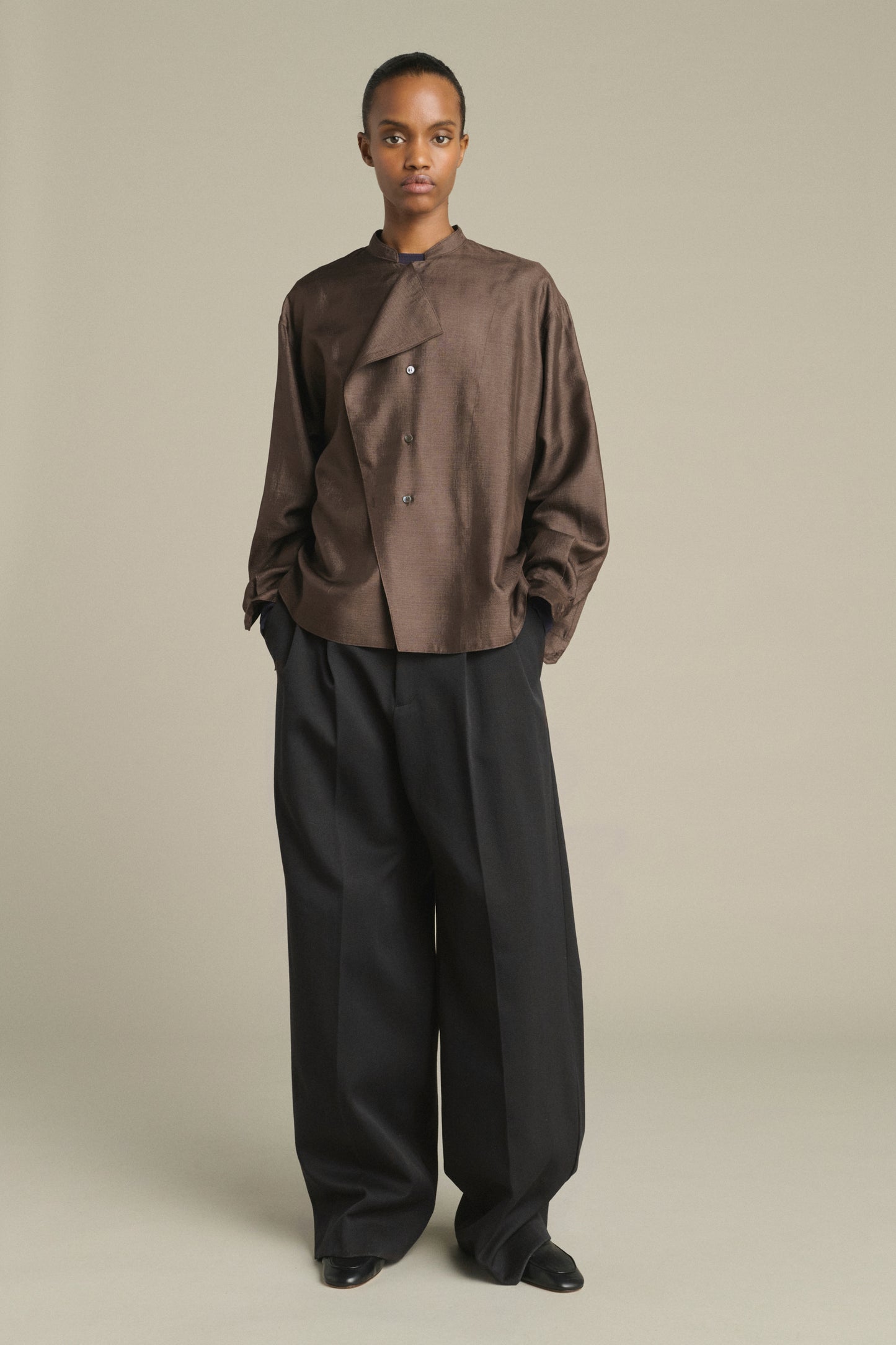 Bluse Hampton - Dunkelbraun - Seide - Damen