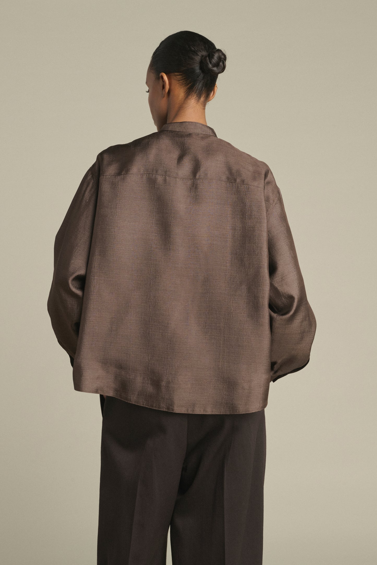 Bluse Hampton - Dunkelbraun - Seide - Damen