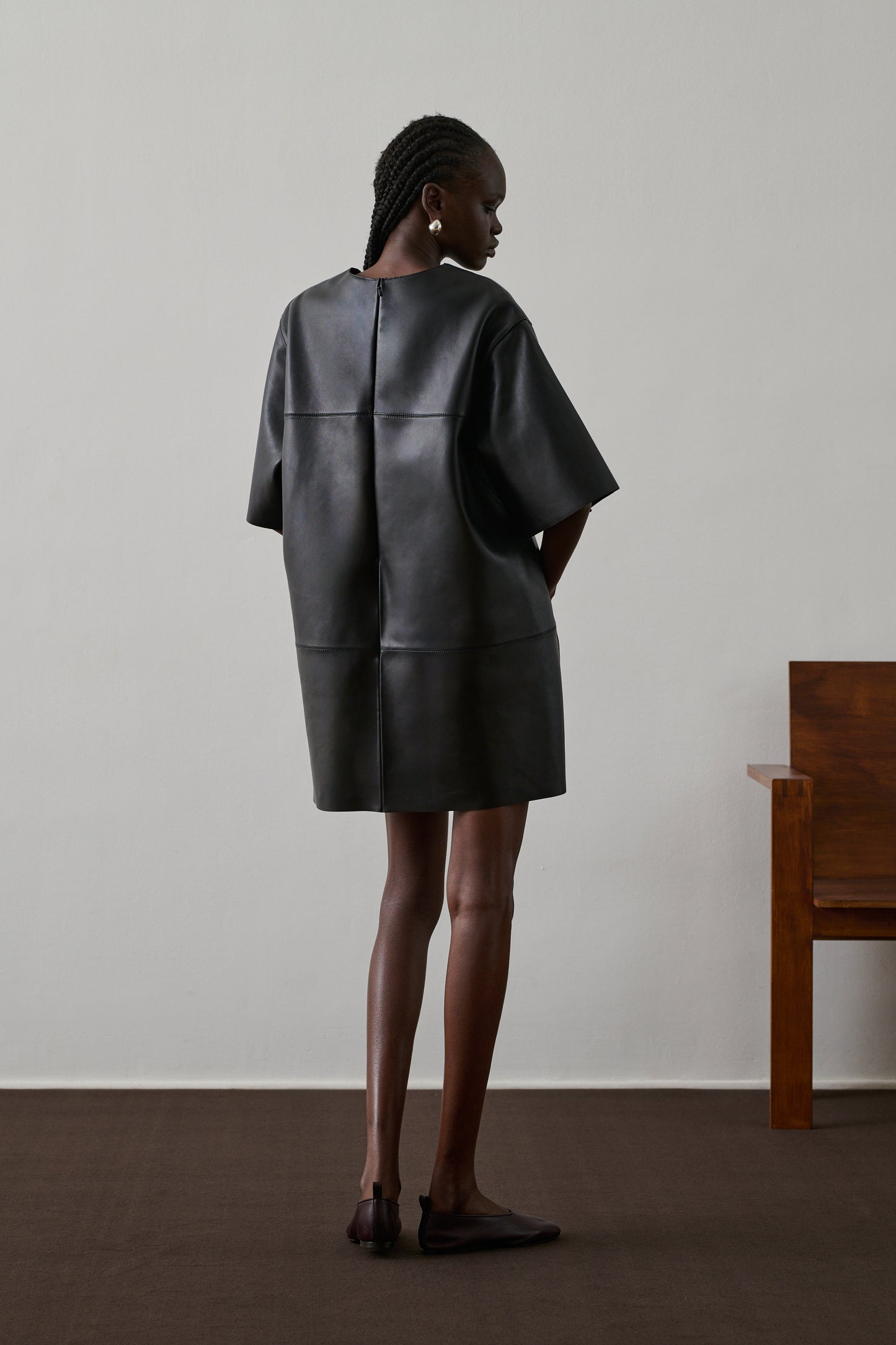 Robe Gisele - Noir - Cuir - Femme