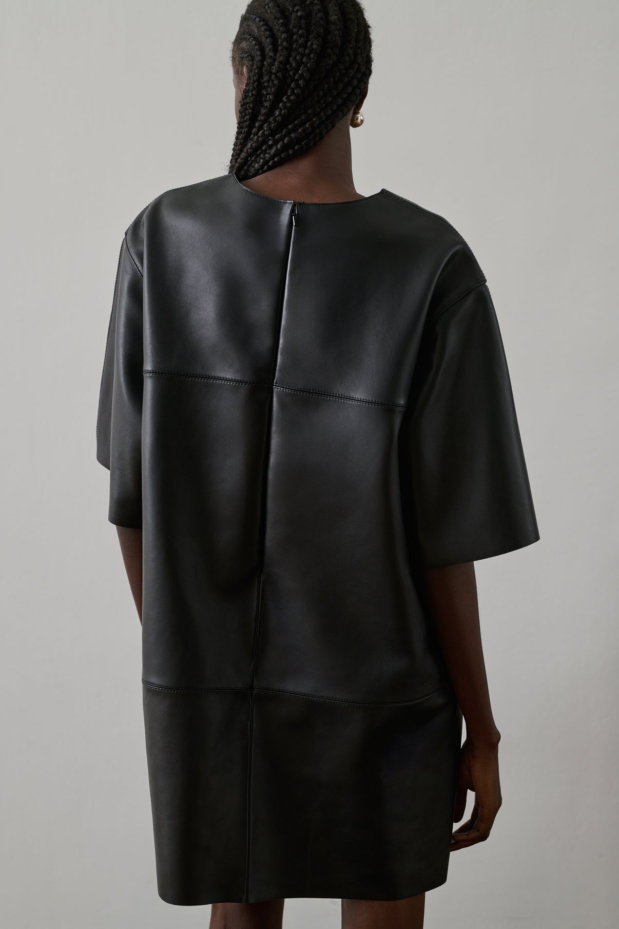 Robe Gisele - Noir - Cuir - Femme vue 4