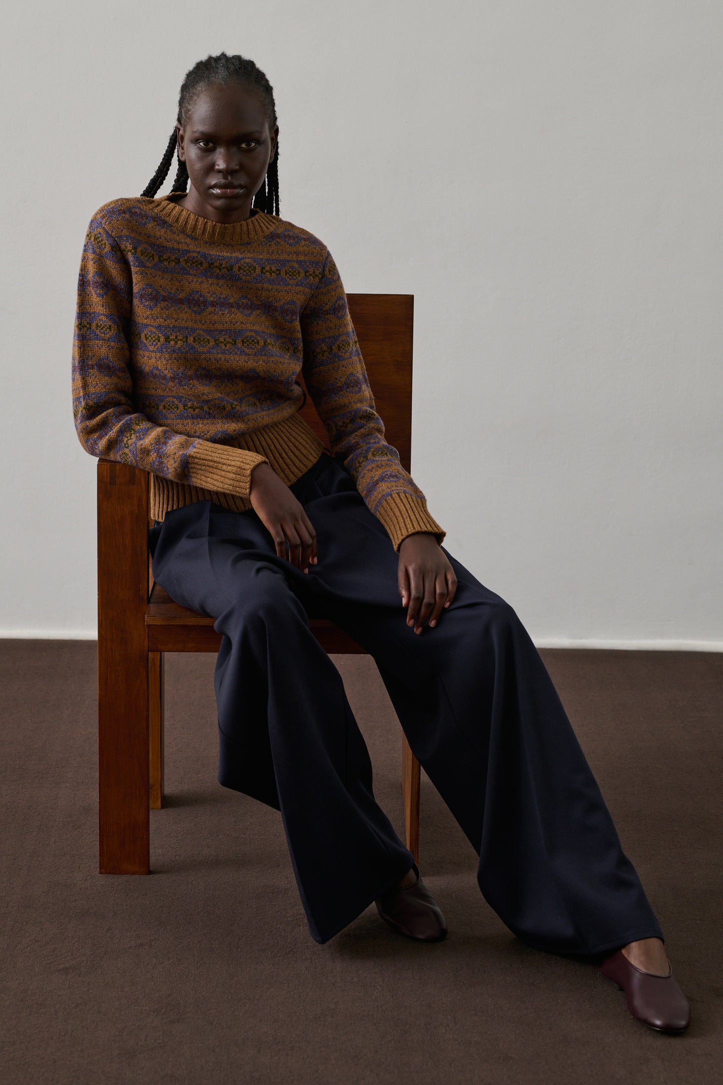 Pull Gipsy - Camel/Violet - Laine - Femme