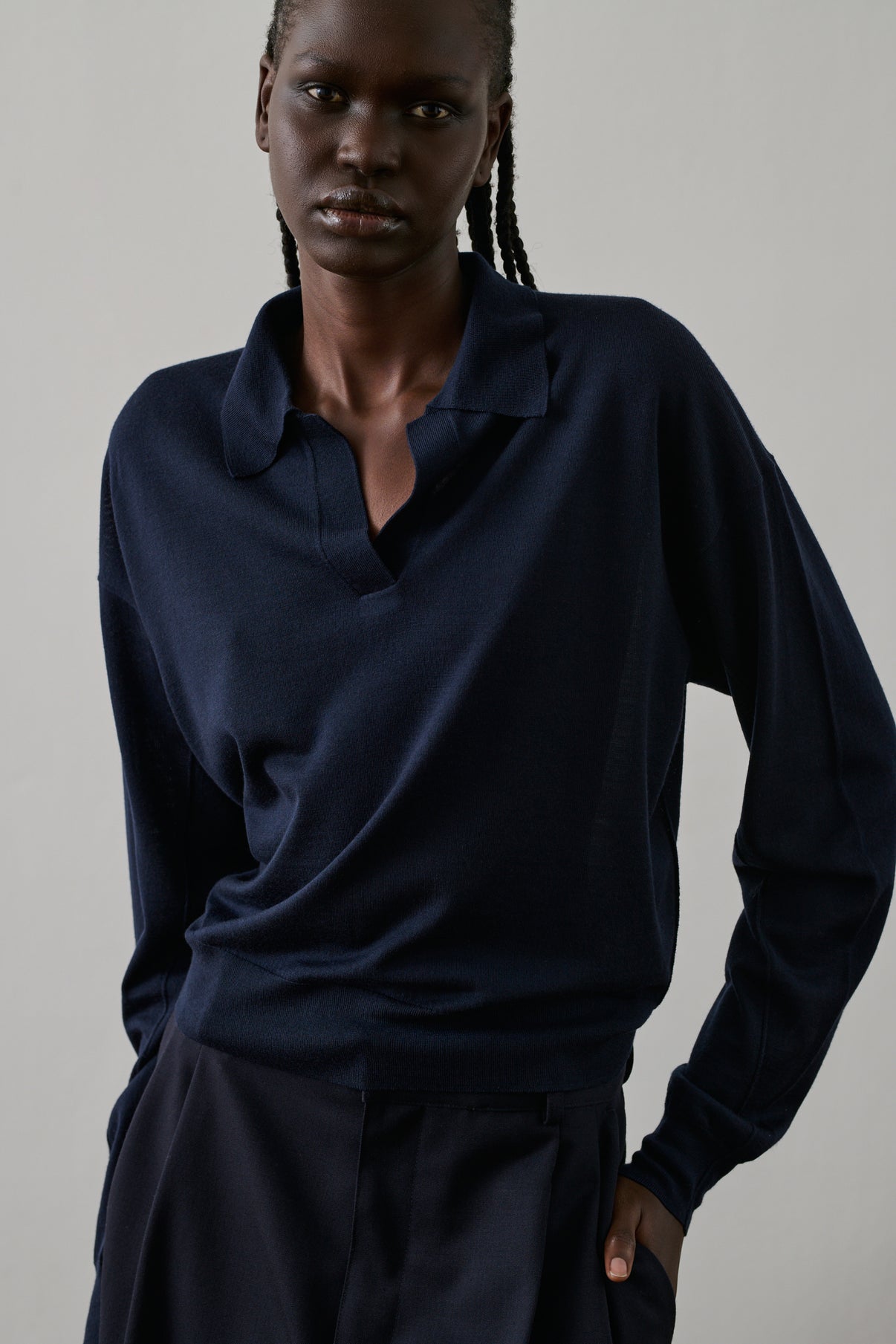 Polo Fleming - Navy - Laine - Femme vue 1