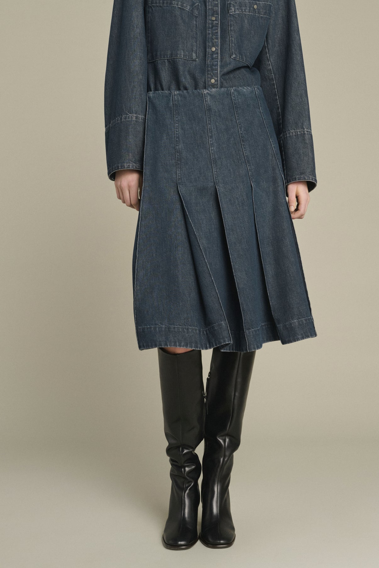 Jupe Klea - Bleu Gris - Coton - Femme vue 3