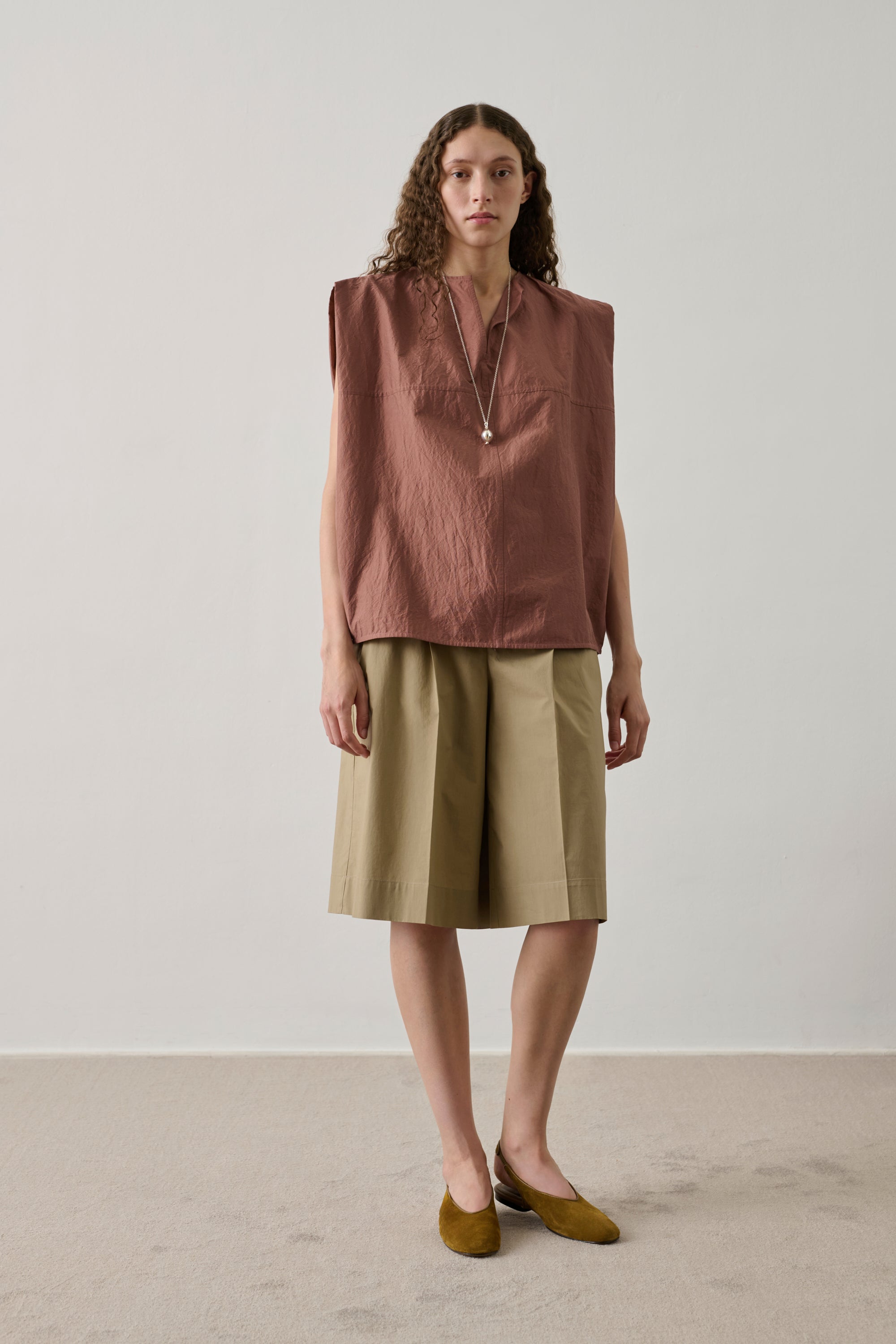 Top Isalys - Dusty Rose Organic Crinkled Poplin - Soeur
