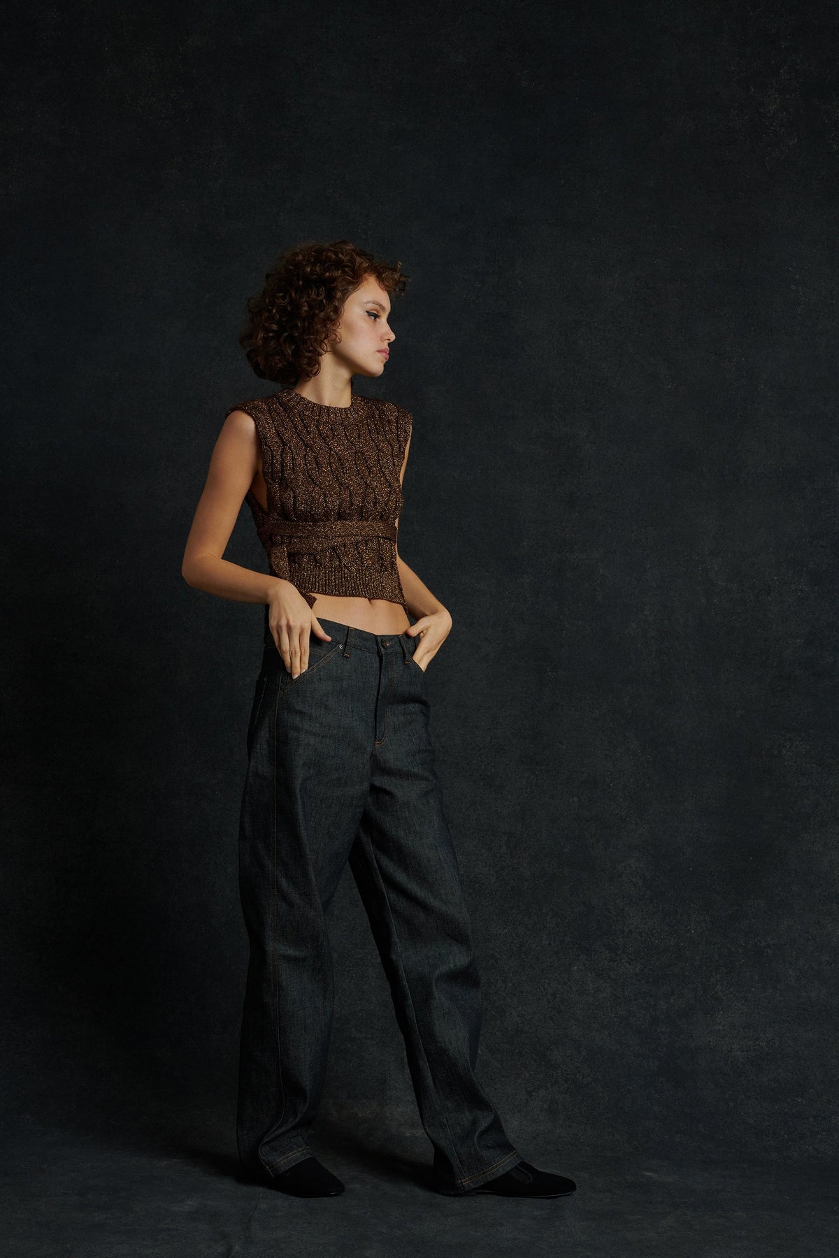 PULL STARLETTE BEIGE DORÉ vue 3