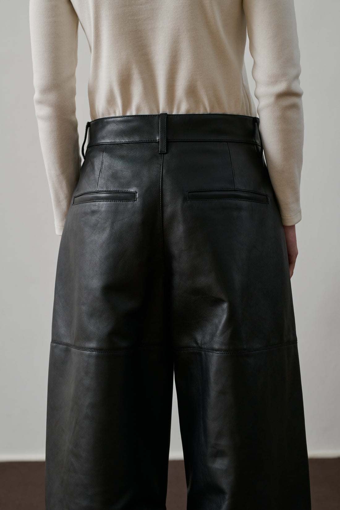 Pantalon Fares - Noir - Cuir - Femme